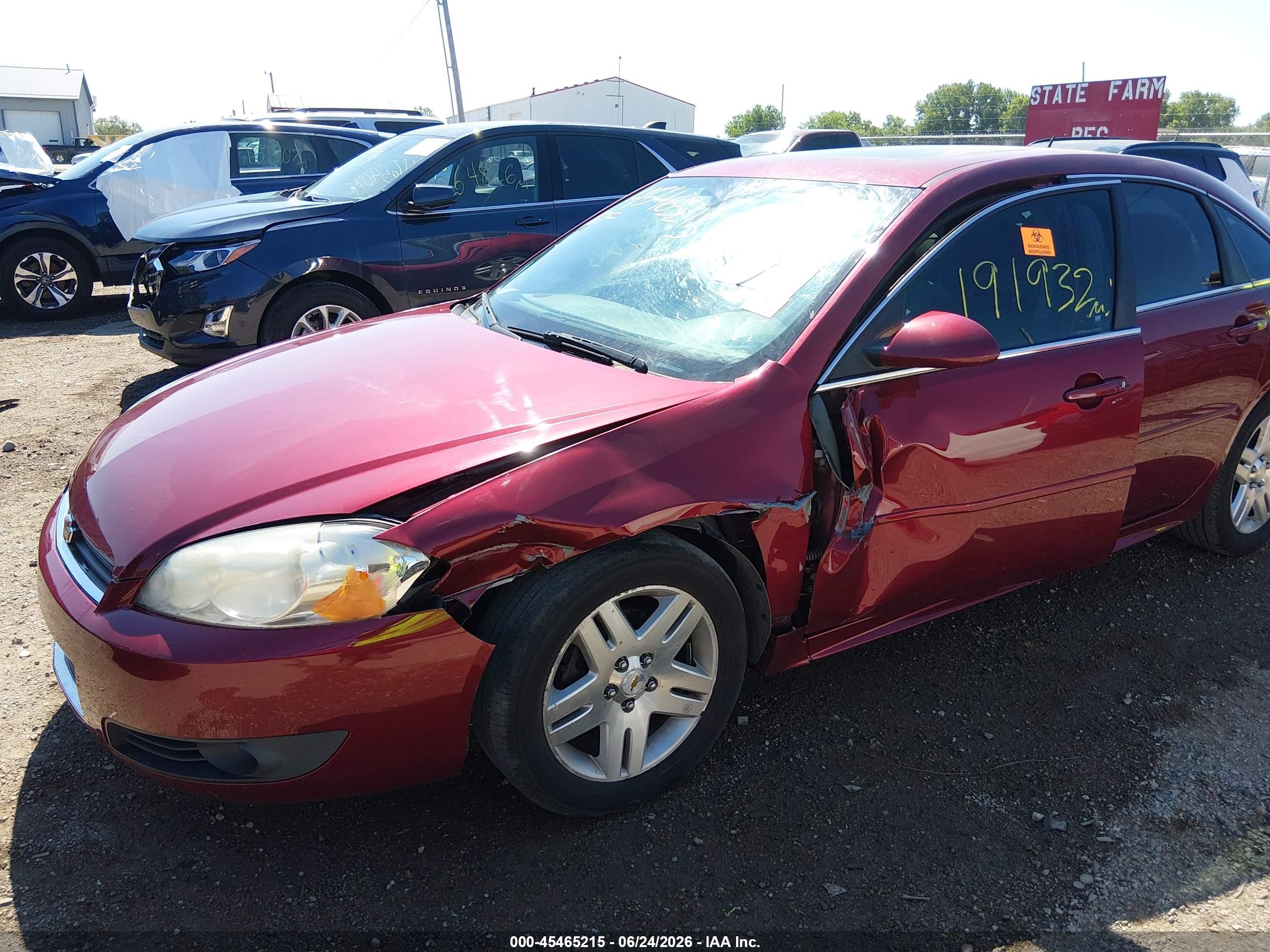2011 Chevrolet Impala Lt Red vin: 2G1WB5EK1B1150422