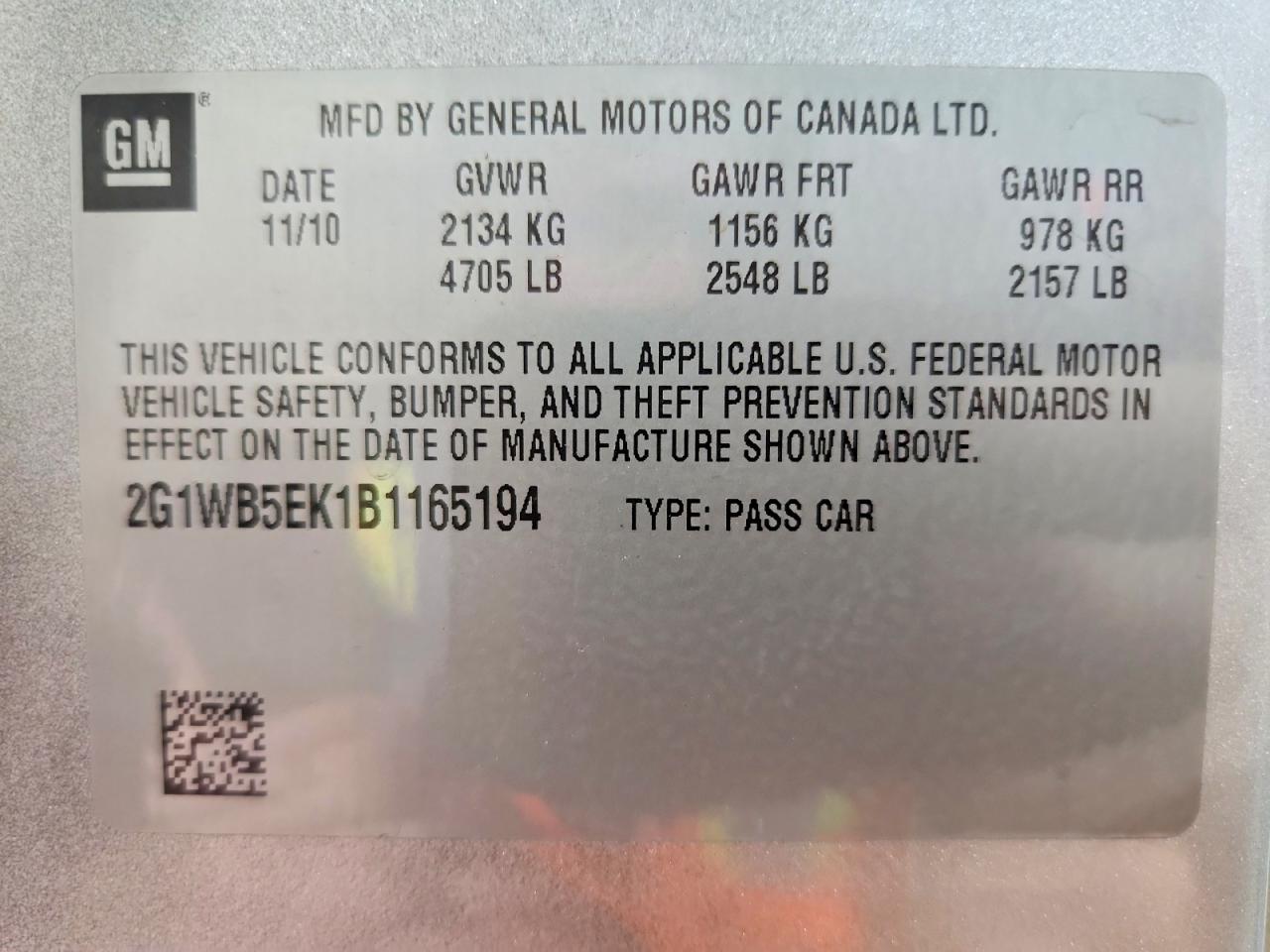 2011 Chevrolet Impala Lt White vin: 2G1WB5EK1B1165194