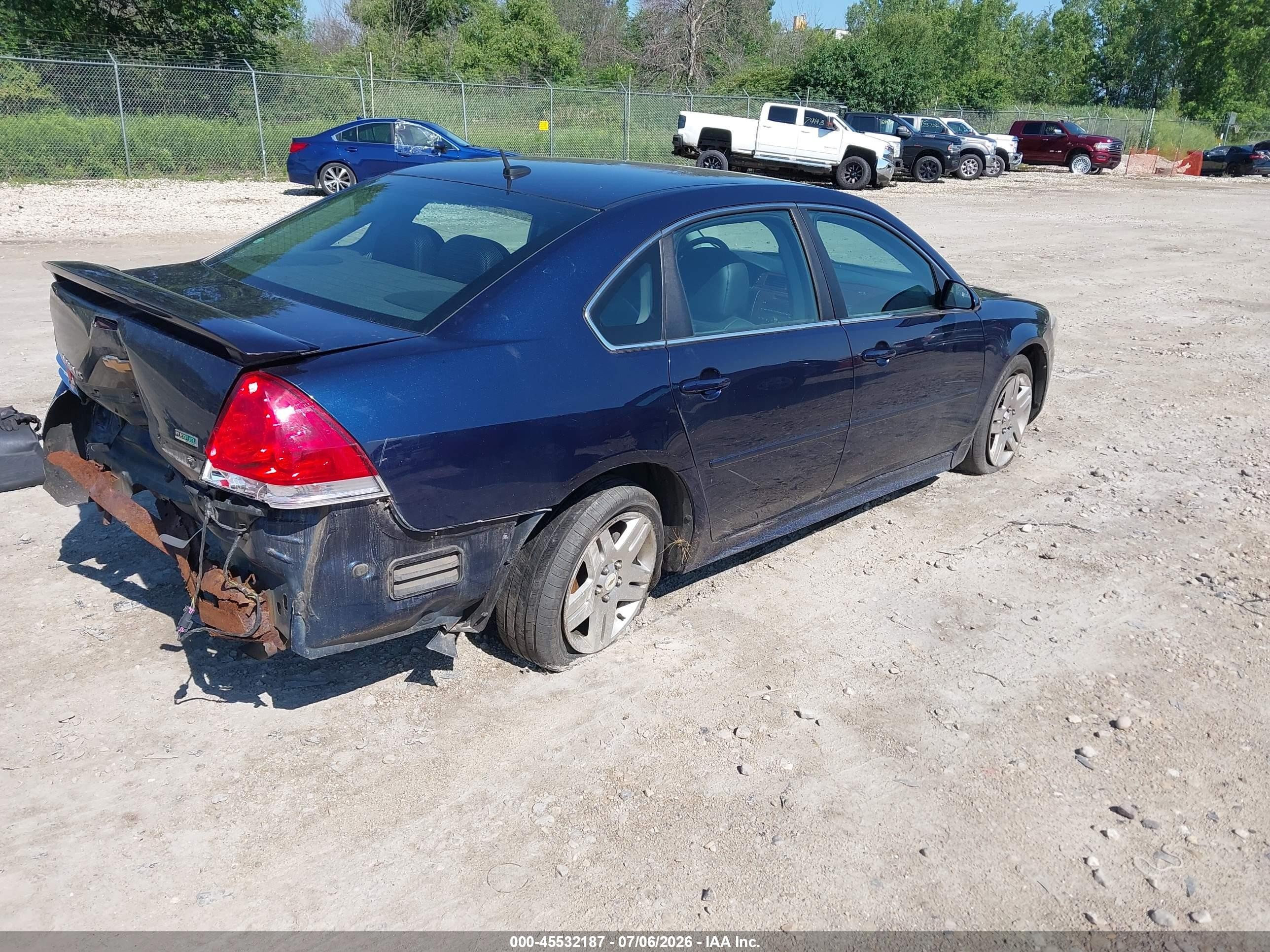 2011 Chevrolet Impala Lt Blue vin: 2G1WB5EK2B1215939