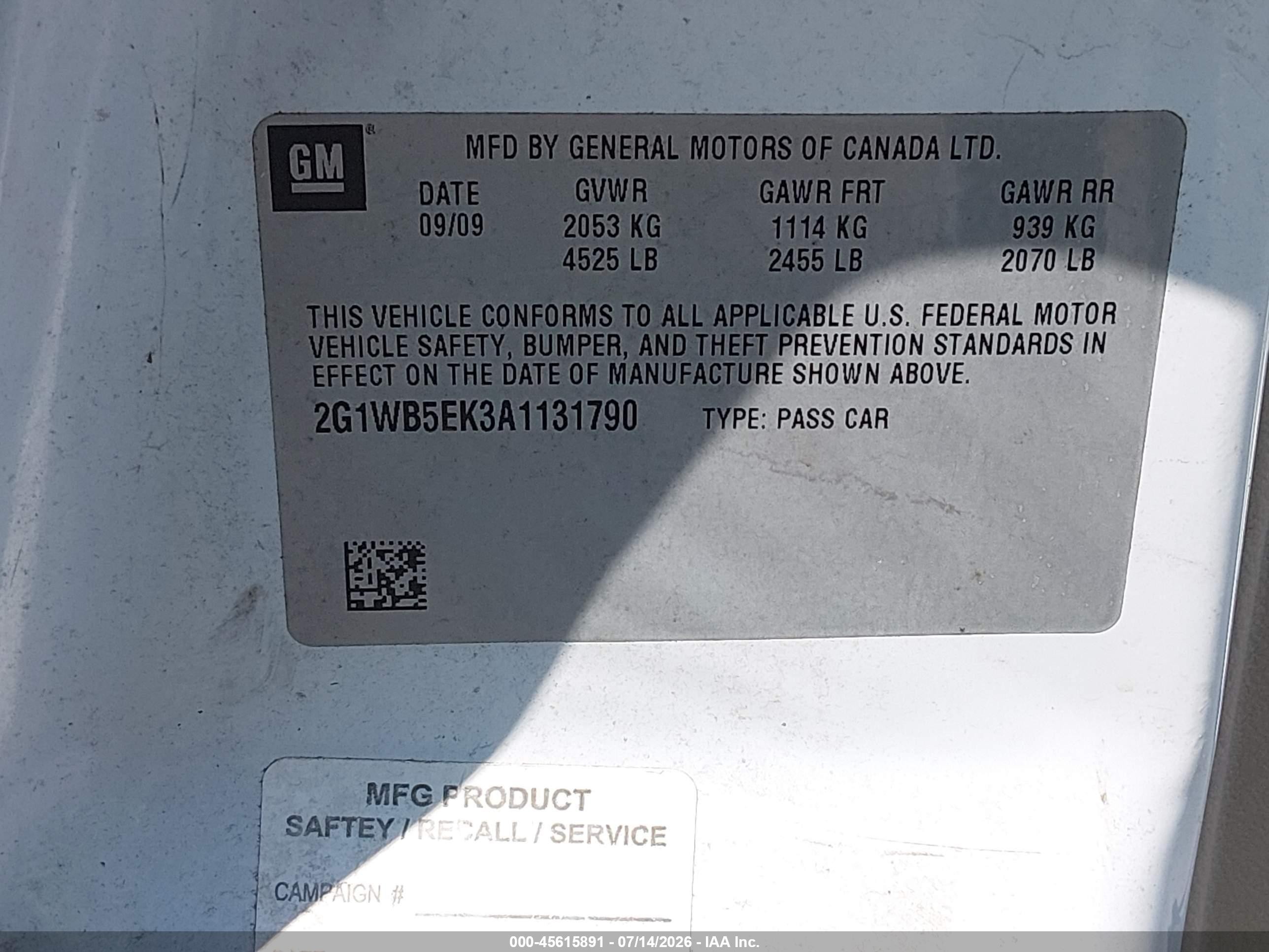 2010 Chevrolet Impala Lt White vin: 2G1WB5EK3A1131790