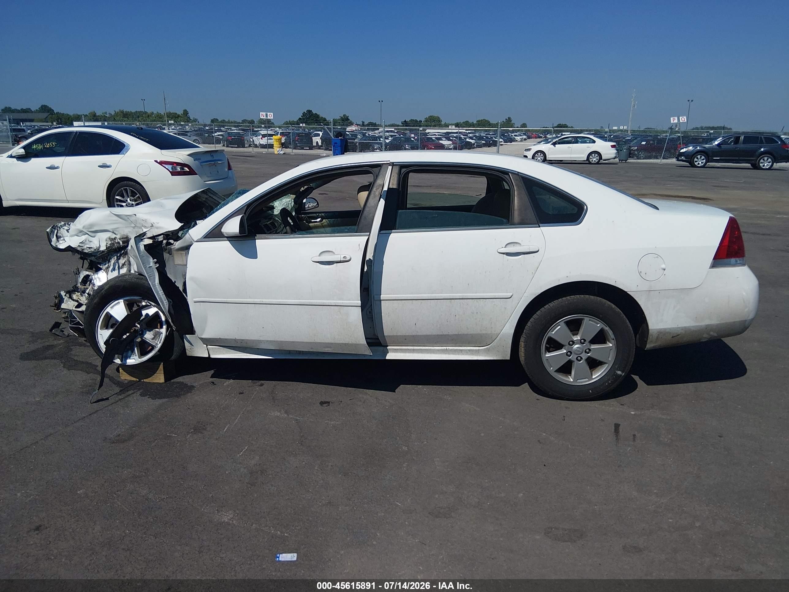 2010 Chevrolet Impala Lt White vin: 2G1WB5EK3A1131790