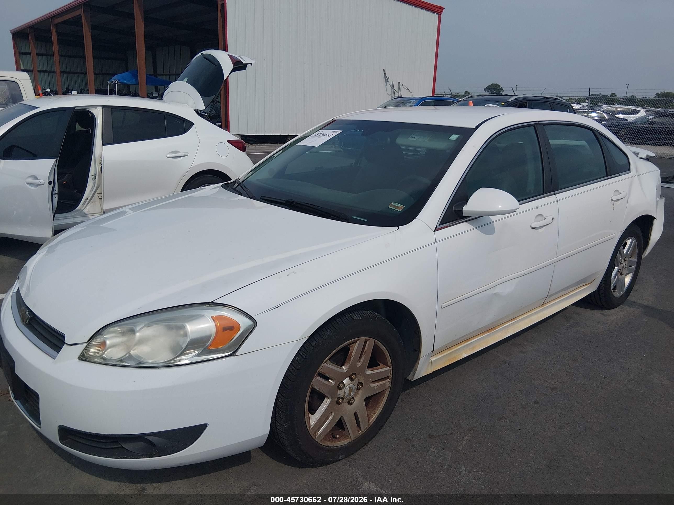 2010 Chevrolet Impala Lt White vin: 2G1WB5EK3A1203765