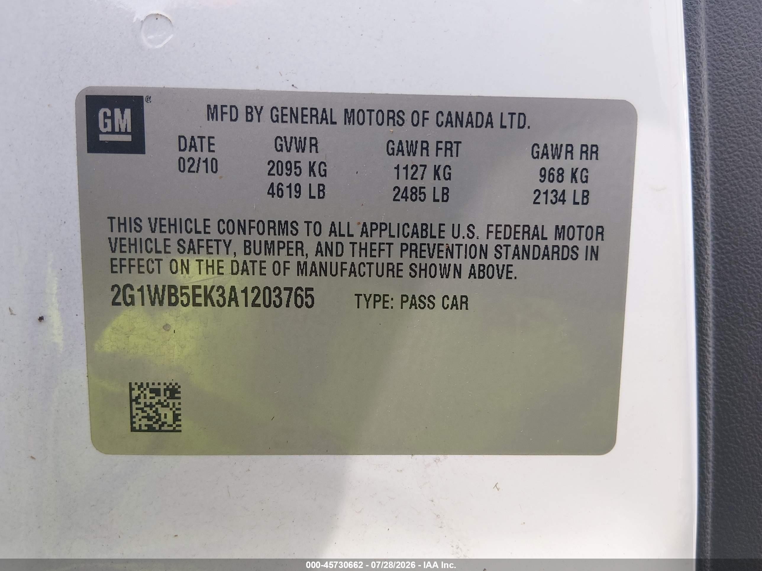 2010 Chevrolet Impala Lt White vin: 2G1WB5EK3A1203765