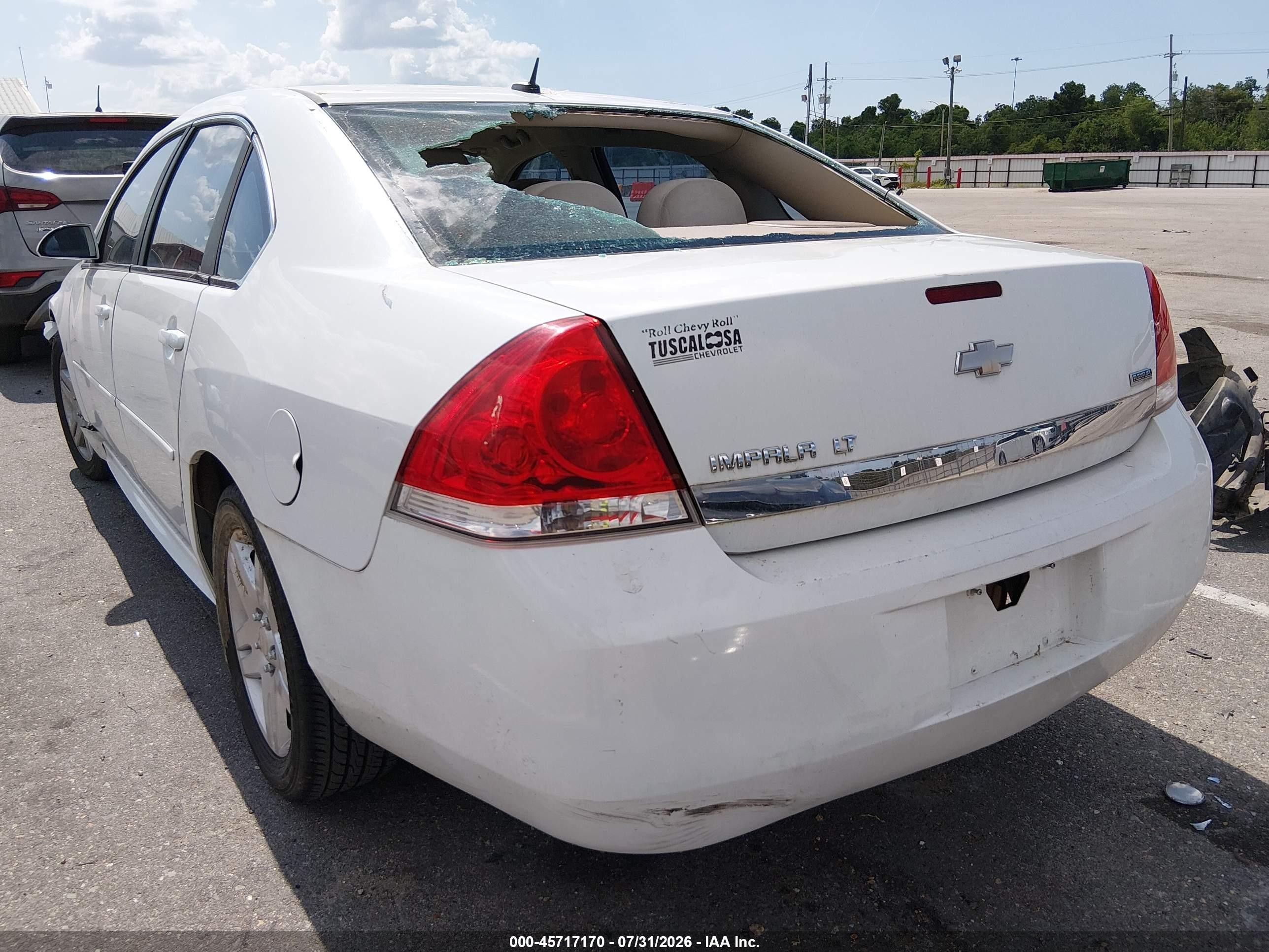 2011 Chevrolet Impala Lt White vin: 2G1WB5EK3B1281254