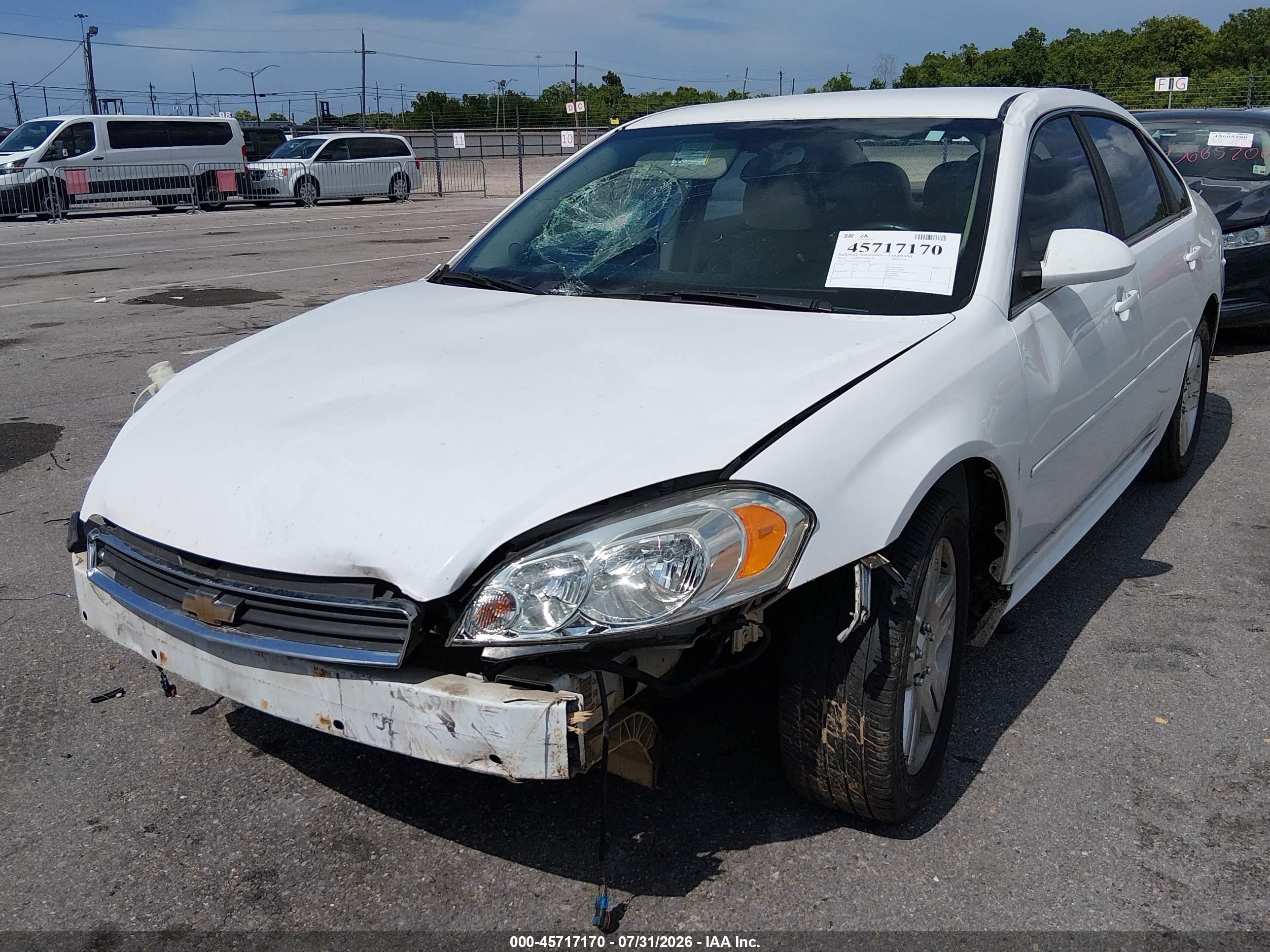 2011 Chevrolet Impala Lt White vin: 2G1WB5EK3B1281254
