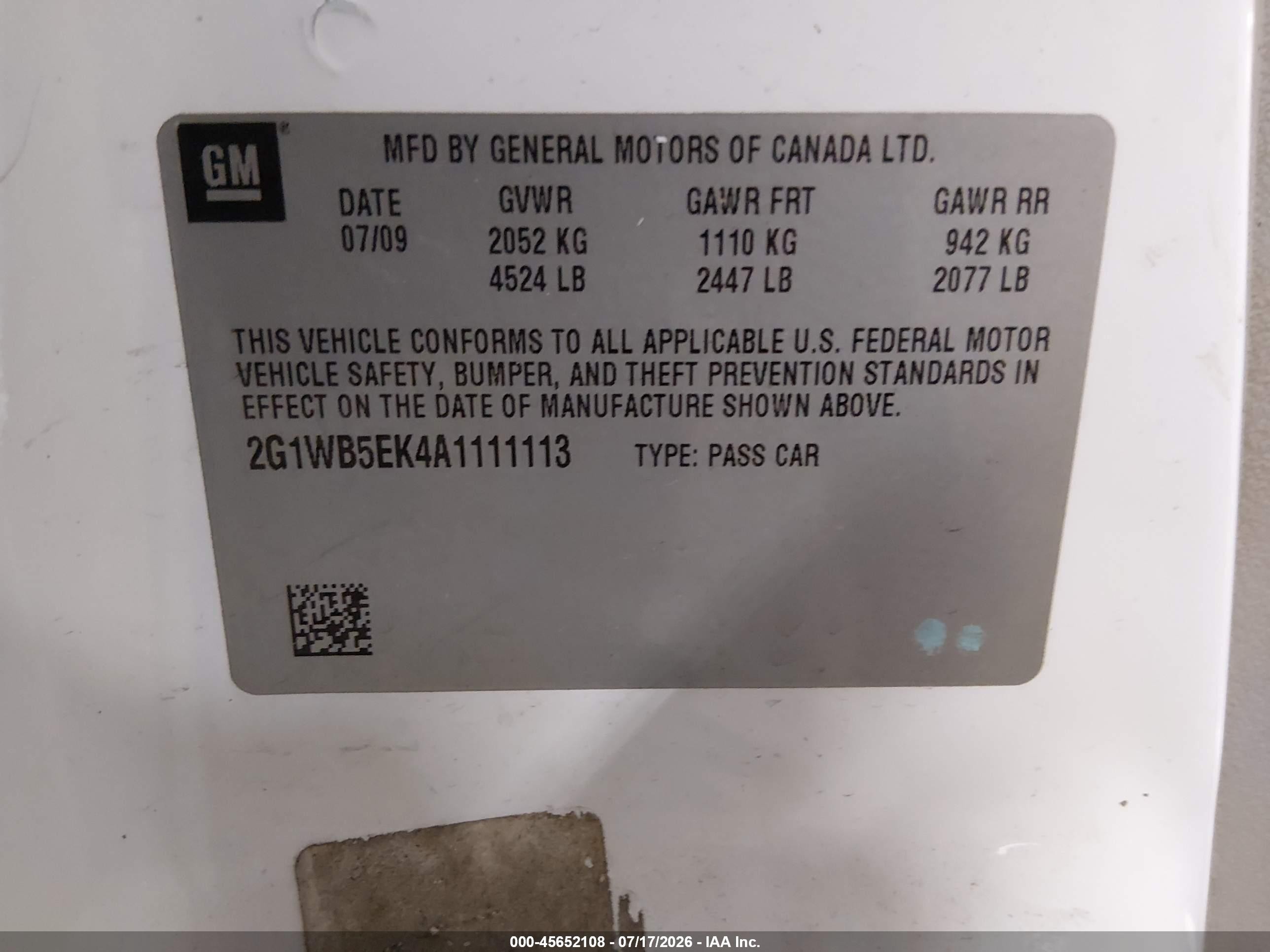 2010 Chevrolet Impala Lt White vin: 2G1WB5EK4A1111113