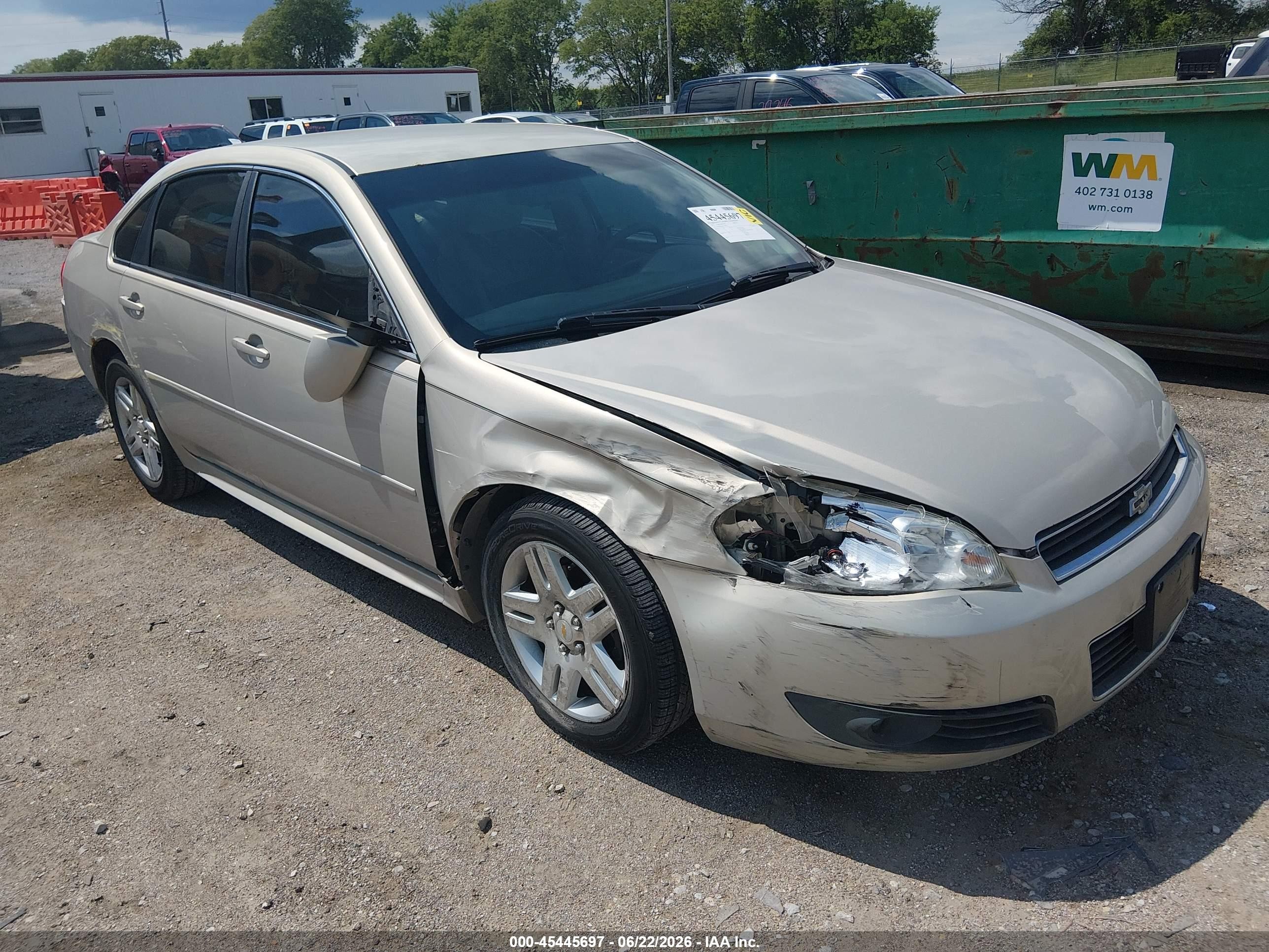 2011 Chevrolet Impala Lt Gold vin: 2G1WB5EK4B1100386