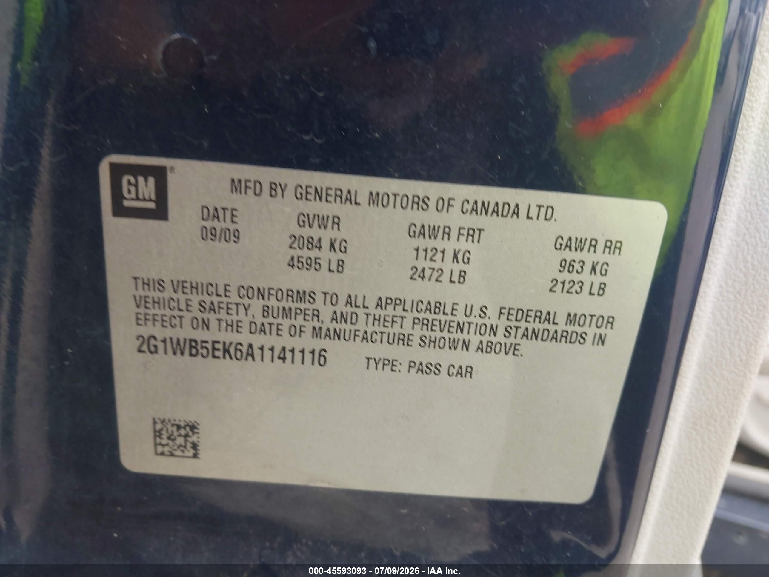 2010 Chevrolet Impala Lt Синий vin: 2G1WB5EK6A1141116