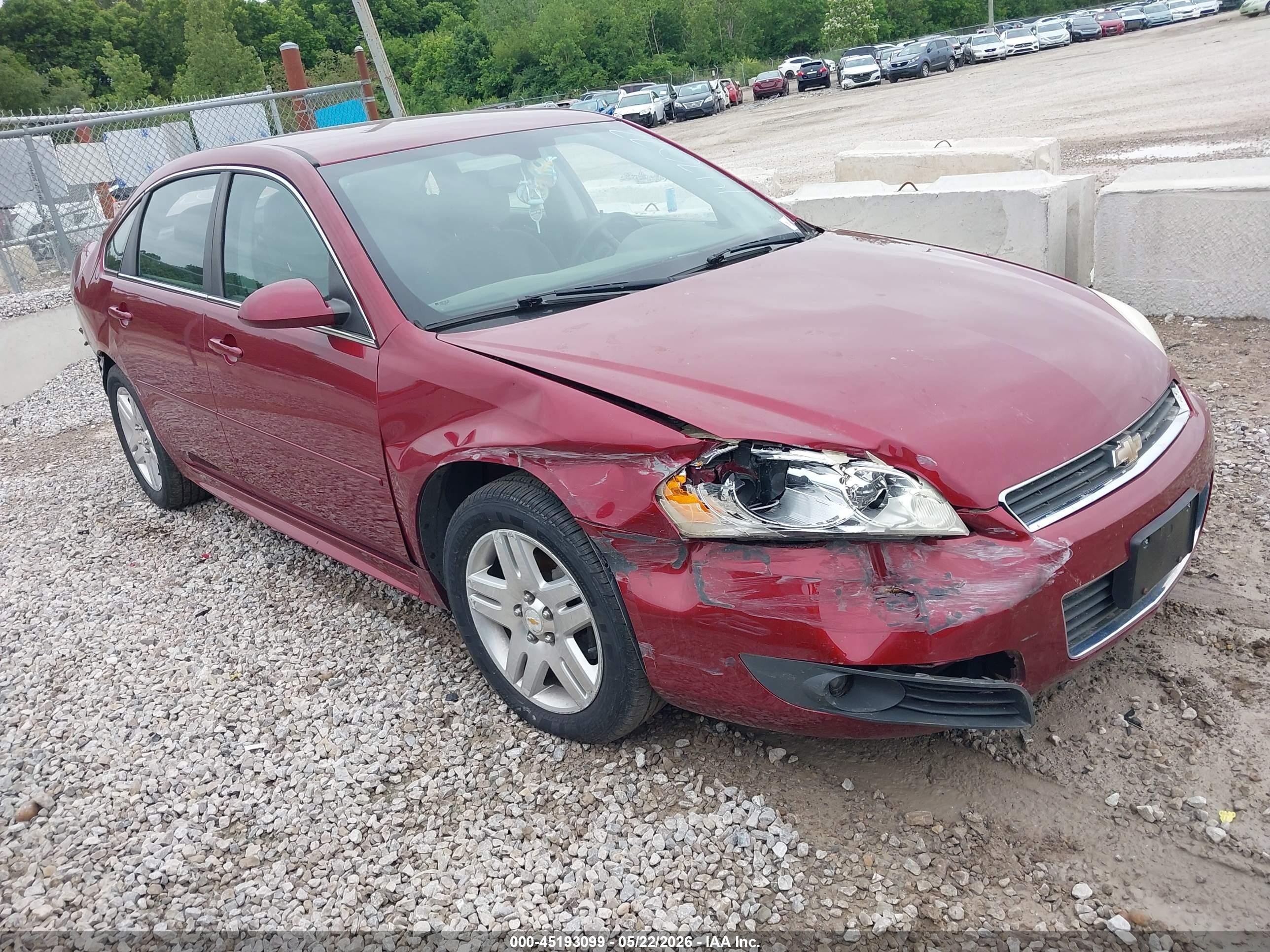2011 Chevrolet Impala Lt Red vin: 2G1WB5EK6B1147077