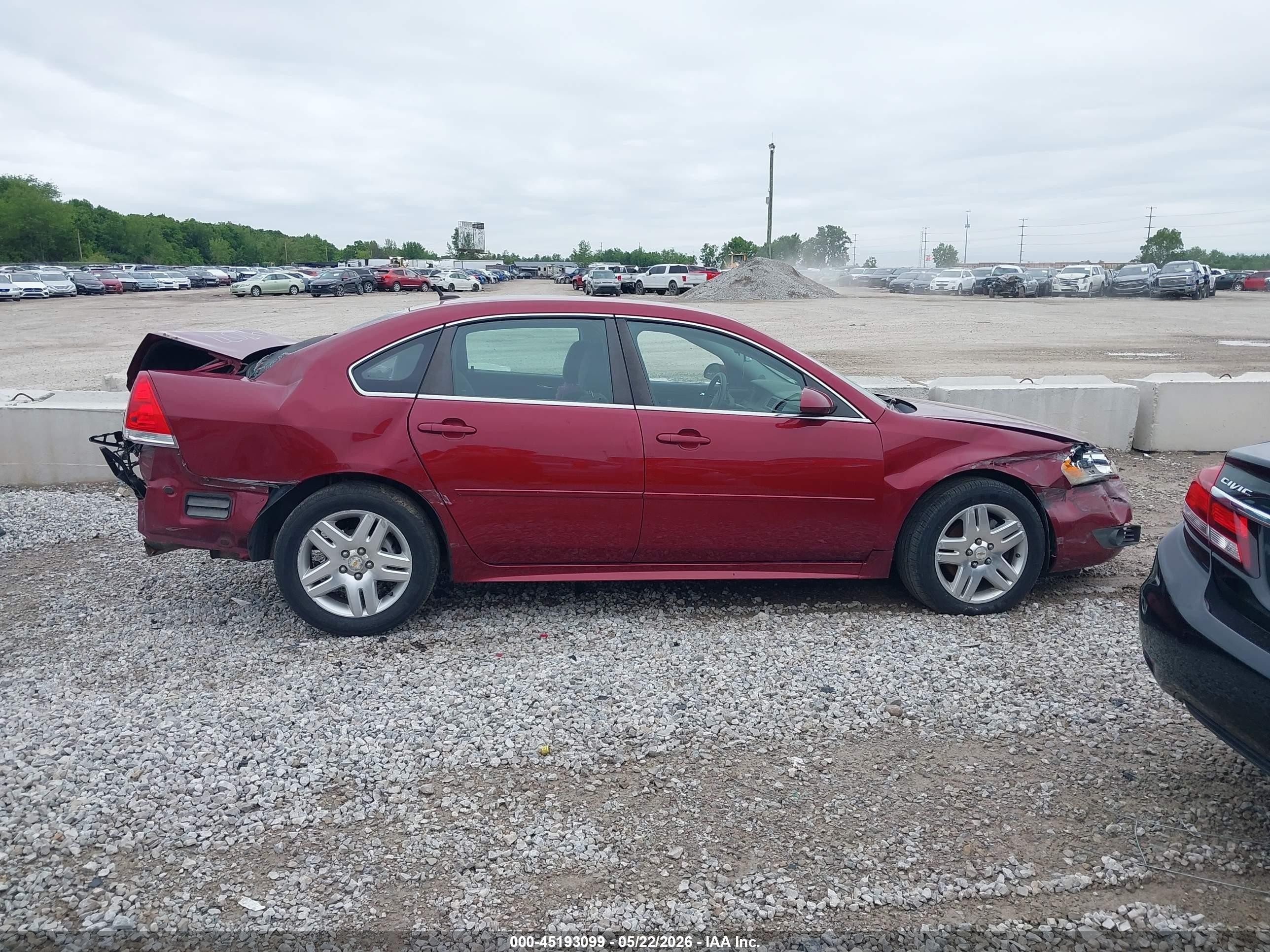 2011 Chevrolet Impala Lt Red vin: 2G1WB5EK6B1147077