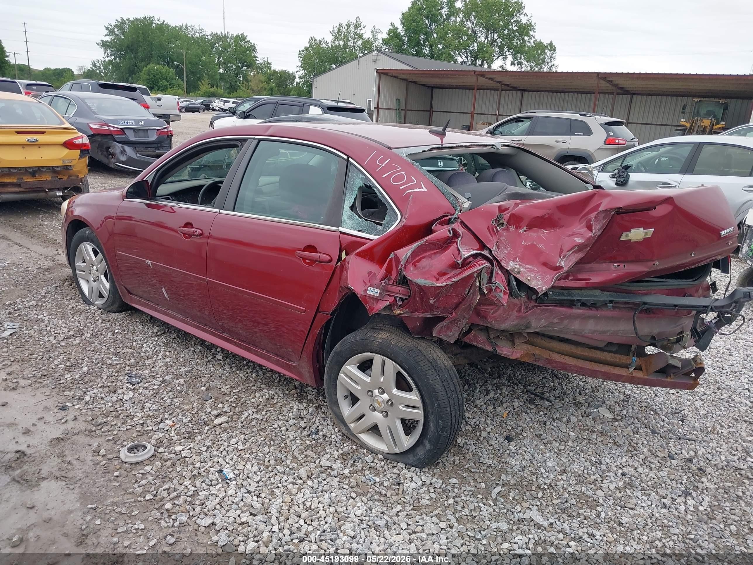 2011 Chevrolet Impala Lt Red vin: 2G1WB5EK6B1147077