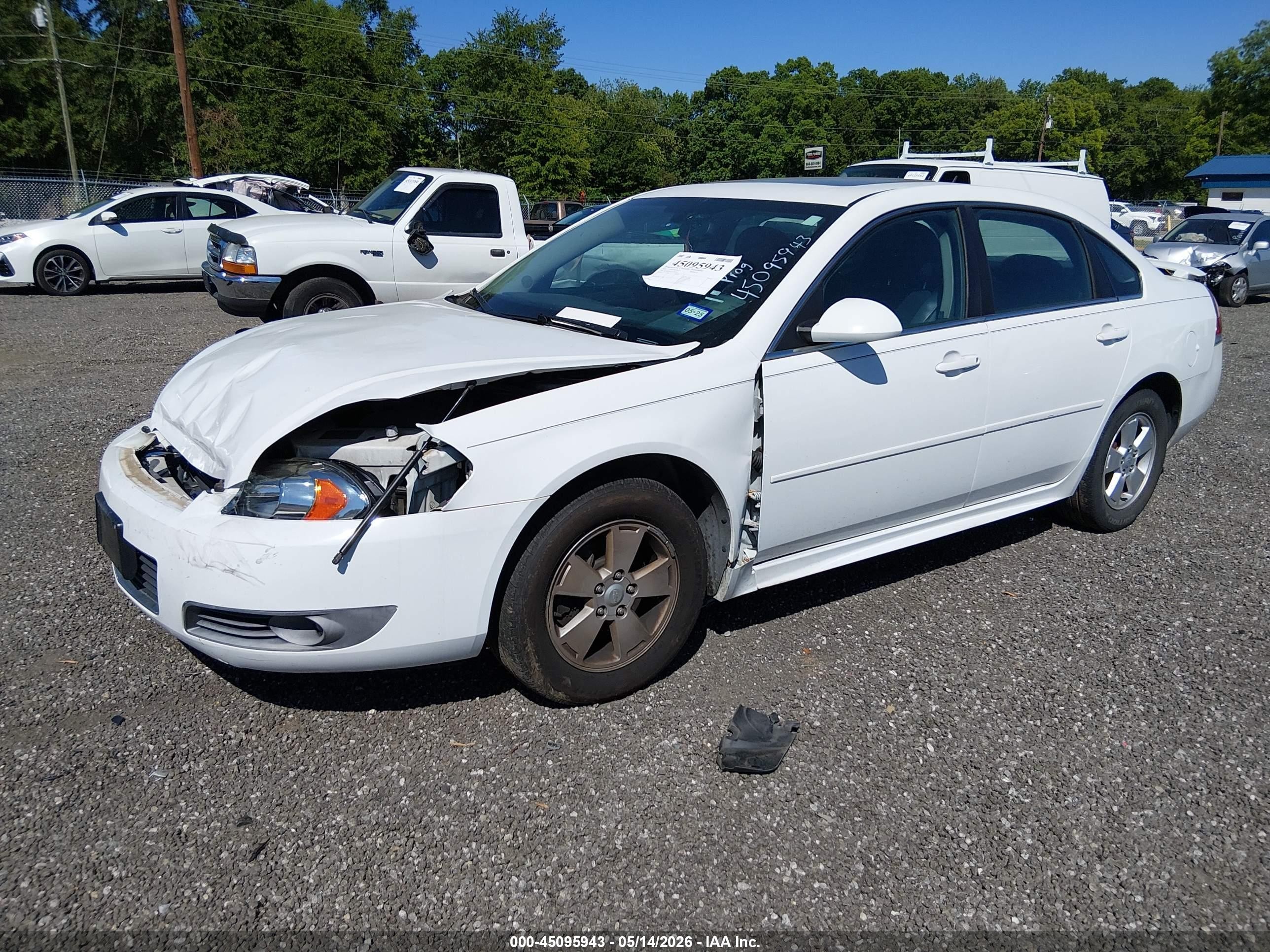 2010 Chevrolet Impala Lt White vin: 2G1WB5EK7A1224344