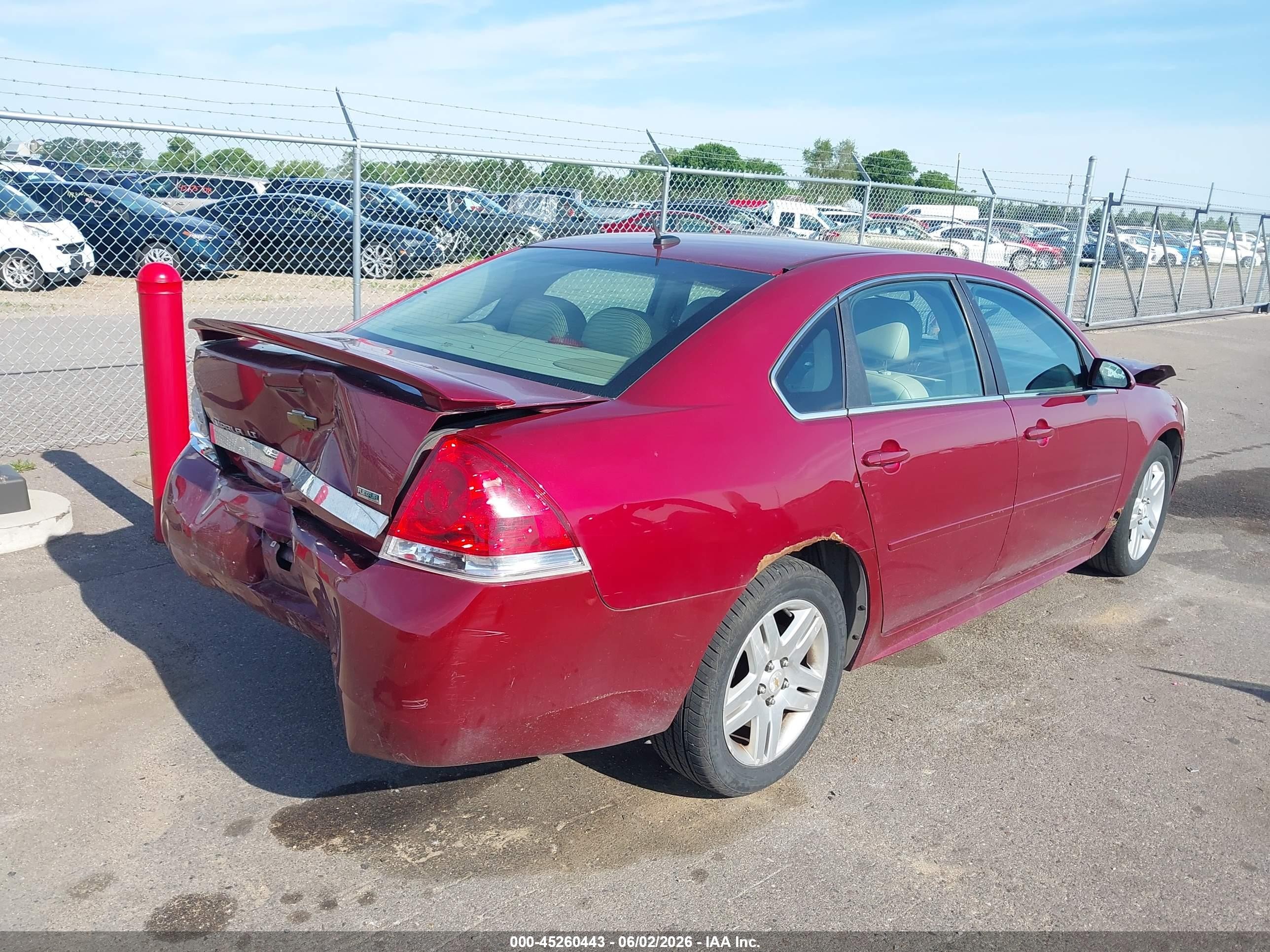 2011 Chevrolet Impala Lt Red vin: 2G1WB5EK7B1184963