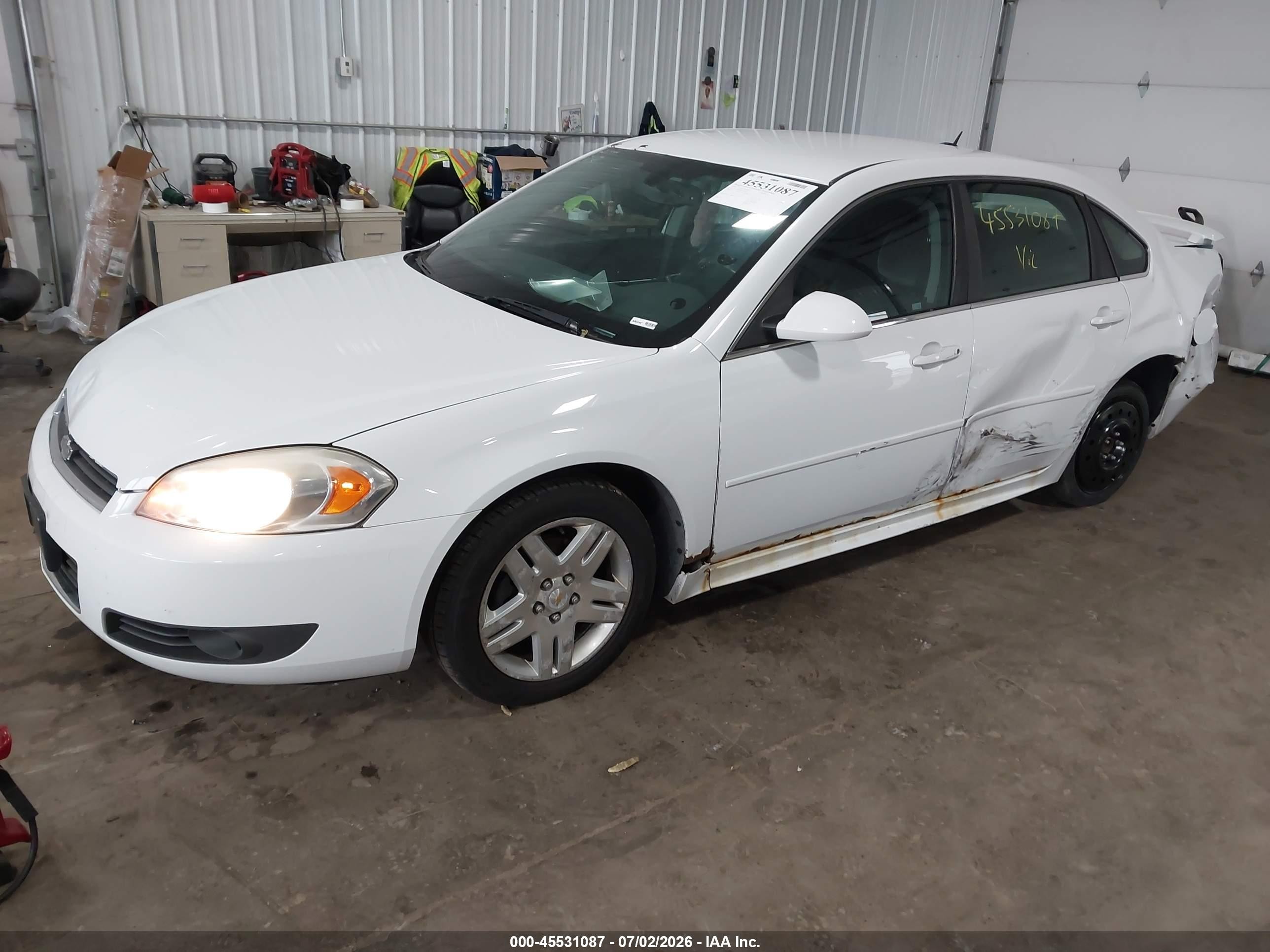 2010 Chevrolet Impala Lt White vin: 2G1WB5EK9A1187183