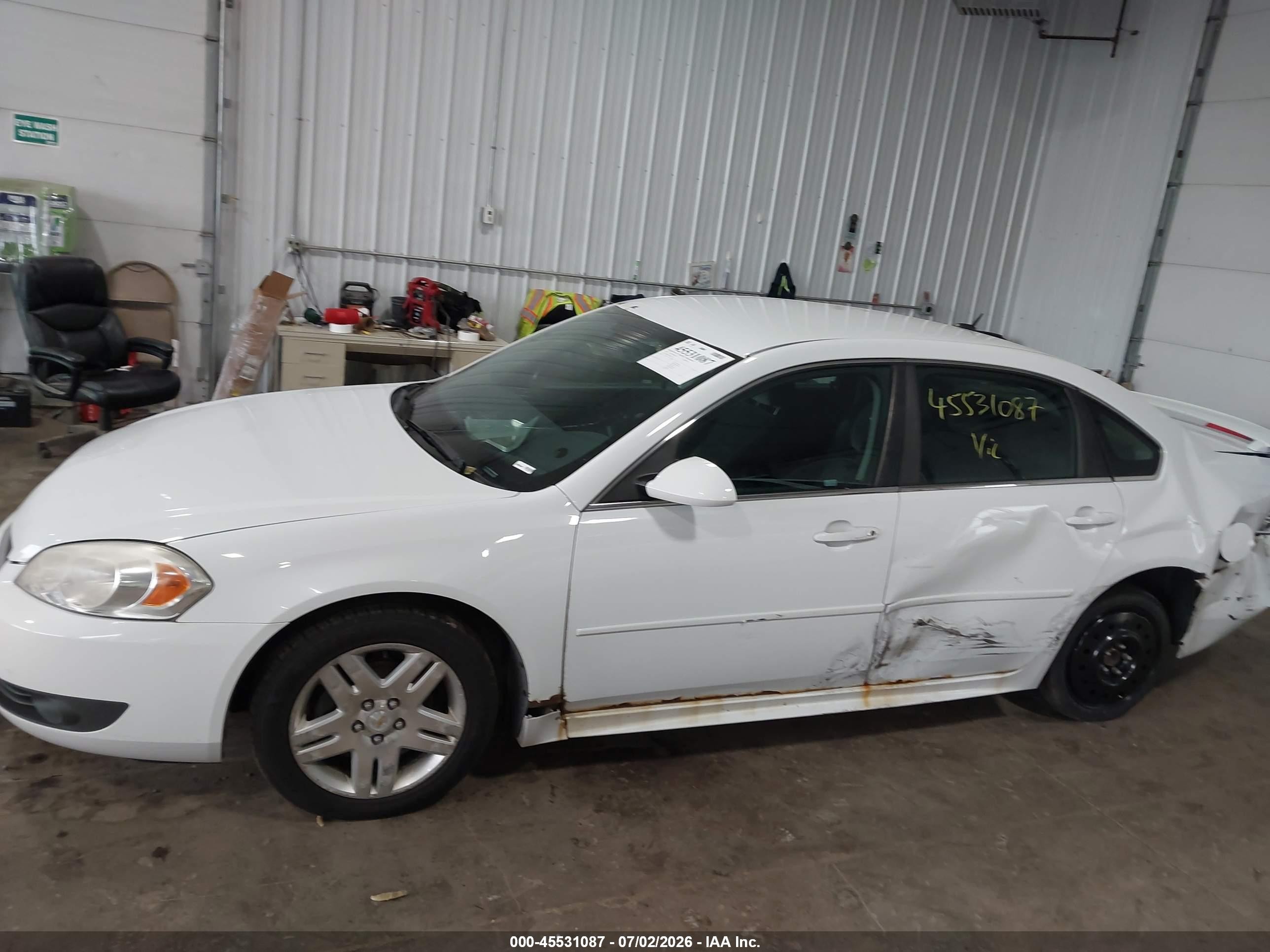 2010 Chevrolet Impala Lt White vin: 2G1WB5EK9A1187183