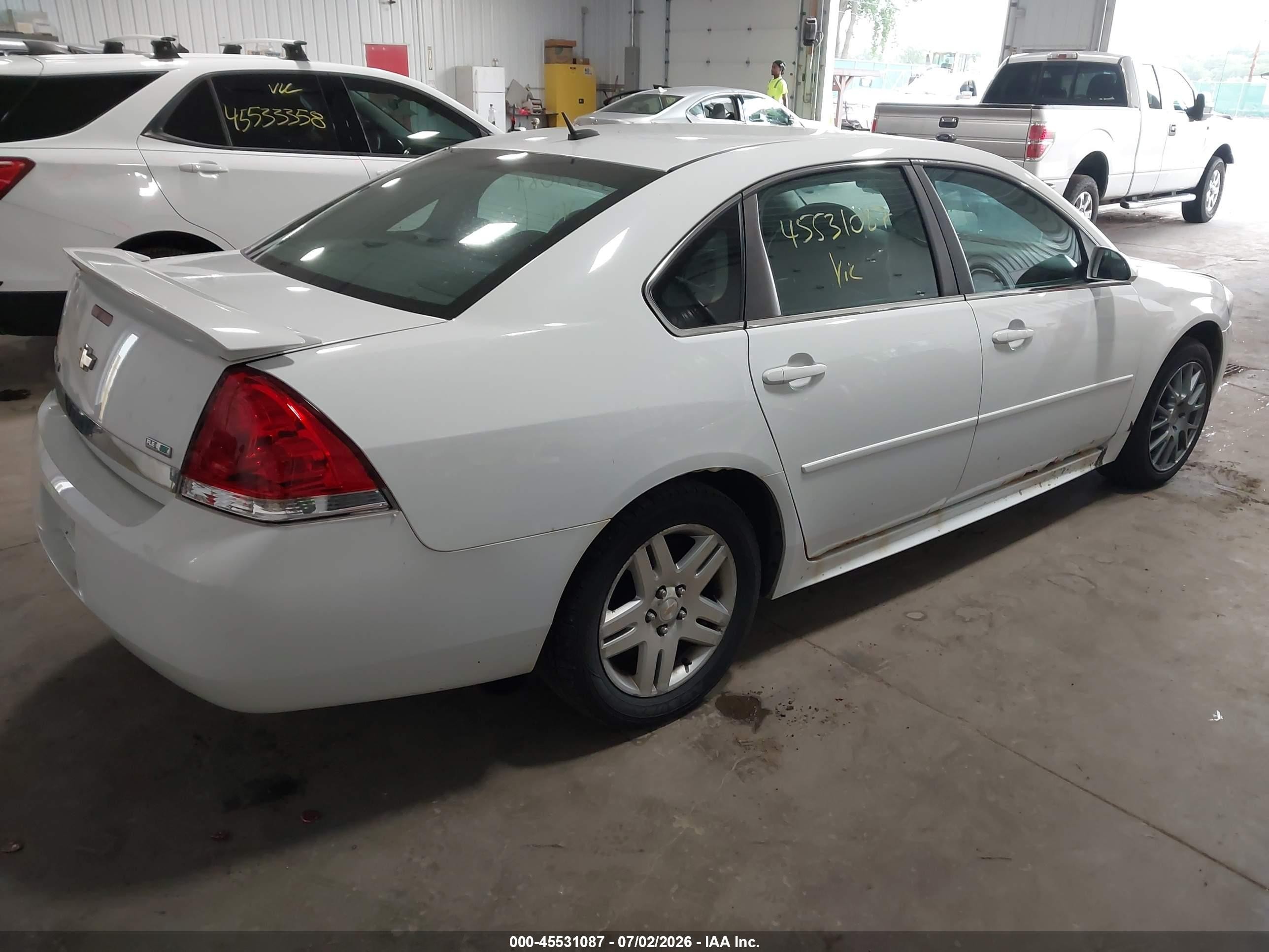 2010 Chevrolet Impala Lt White vin: 2G1WB5EK9A1187183