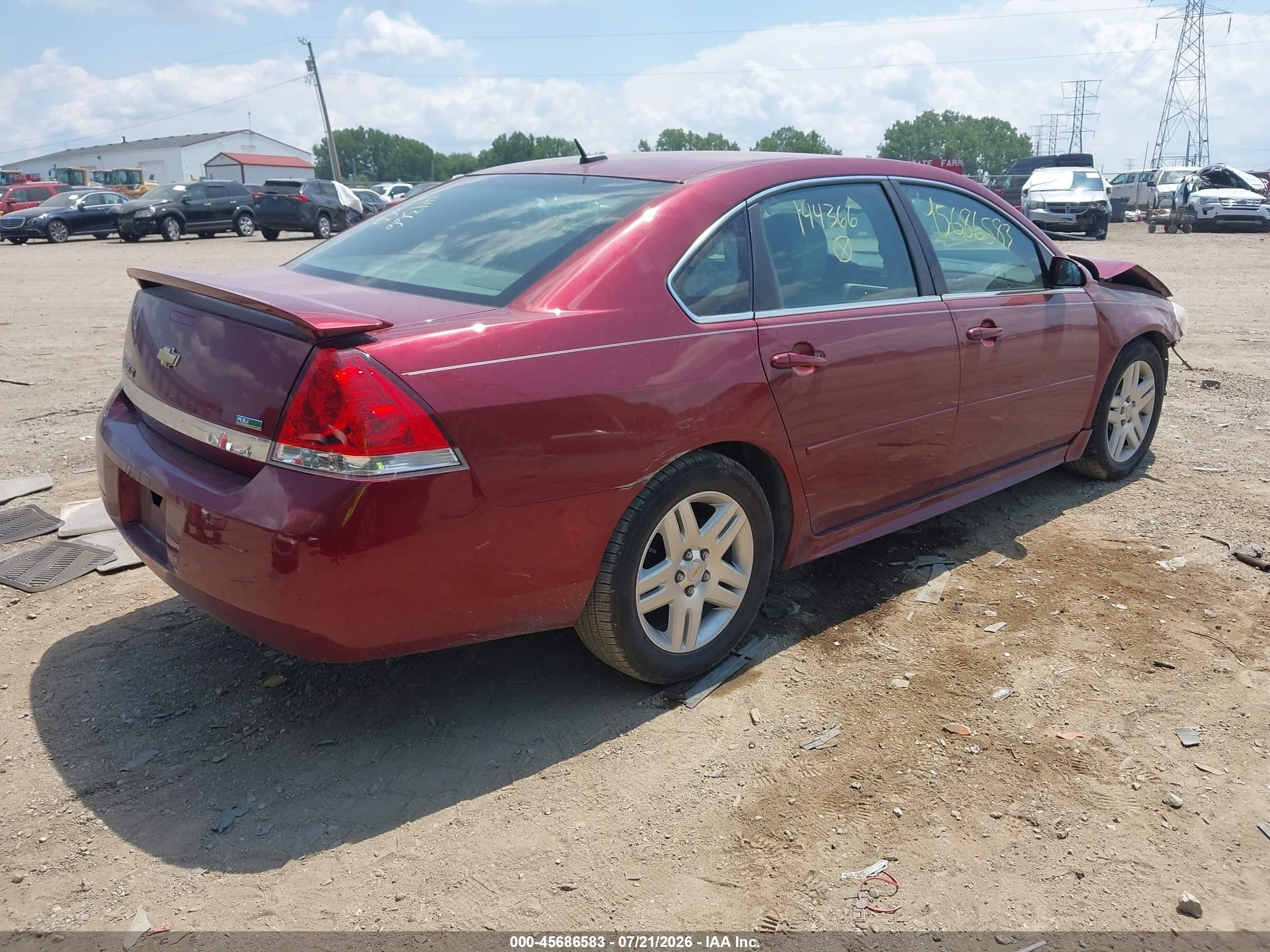 2011 Chevrolet Impala Lt Red vin: 2G1WB5EK9B1144366