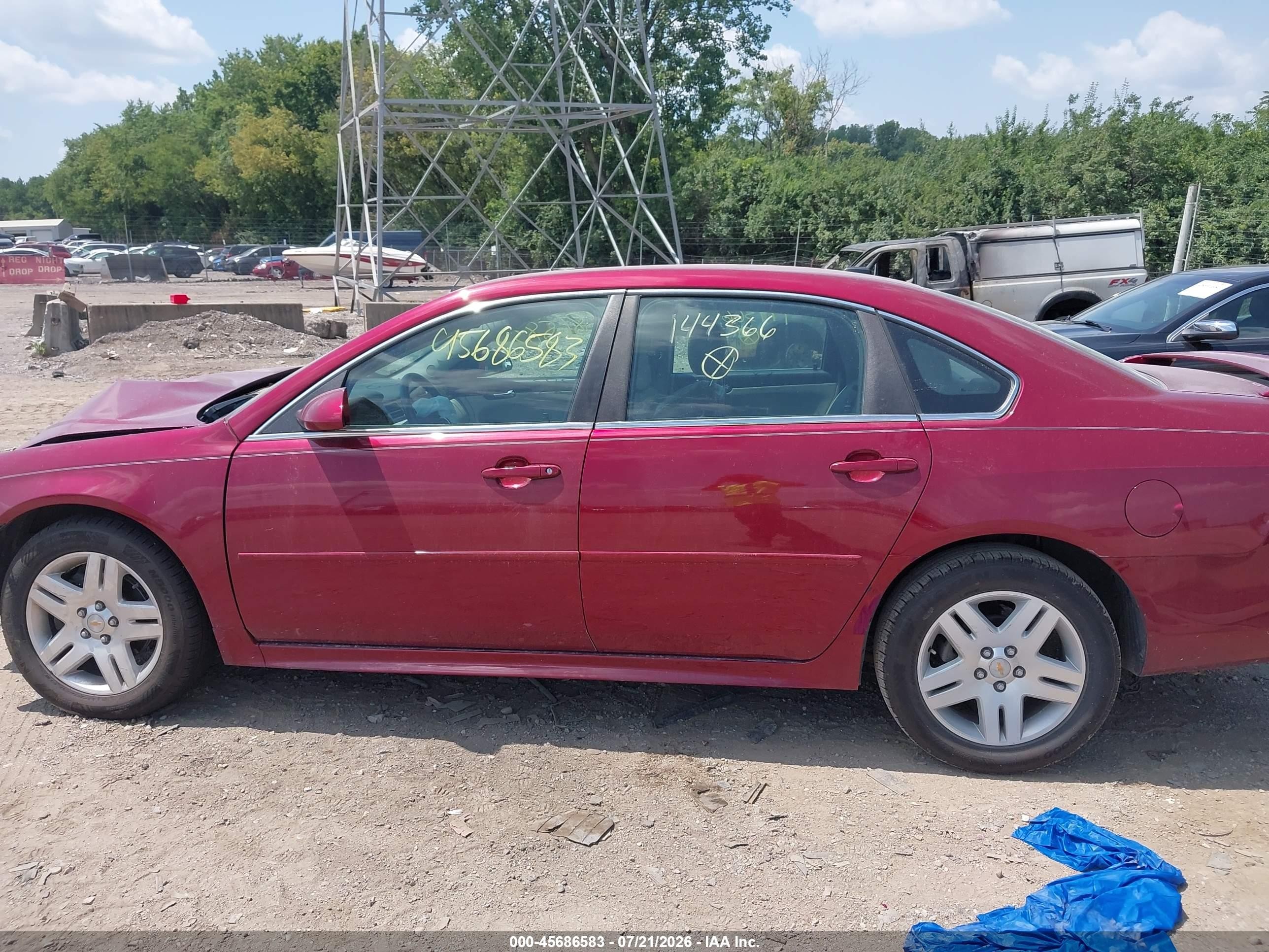 2011 Chevrolet Impala Lt Red vin: 2G1WB5EK9B1144366