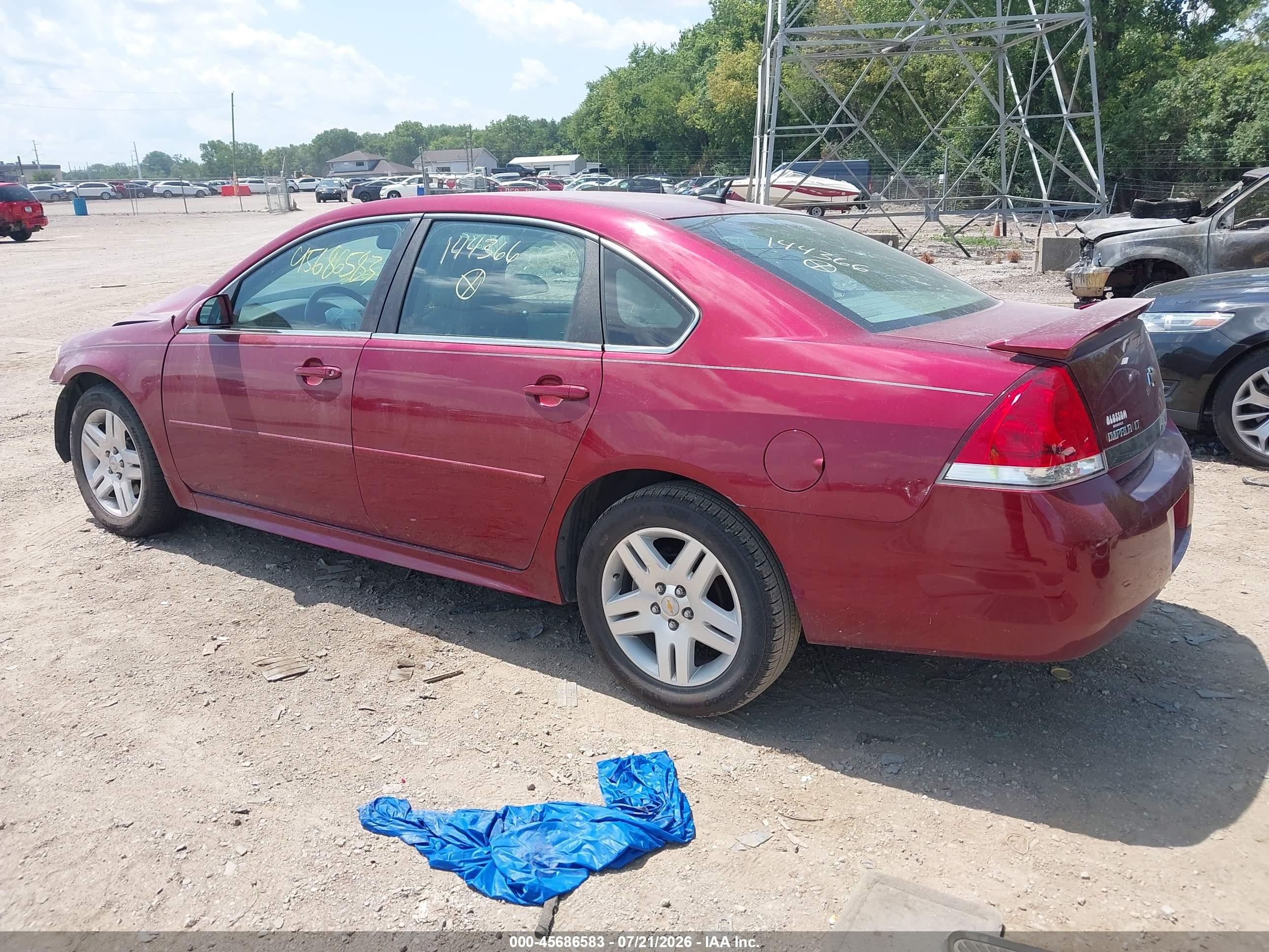 2011 Chevrolet Impala Lt Red vin: 2G1WB5EK9B1144366