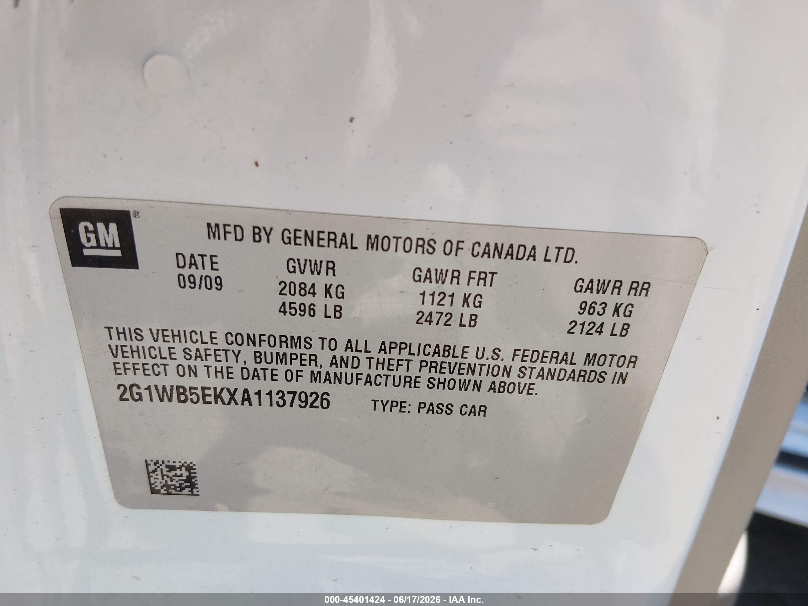 2010 Chevrolet Impala Lt White vin: 2G1WB5EKXA1137926