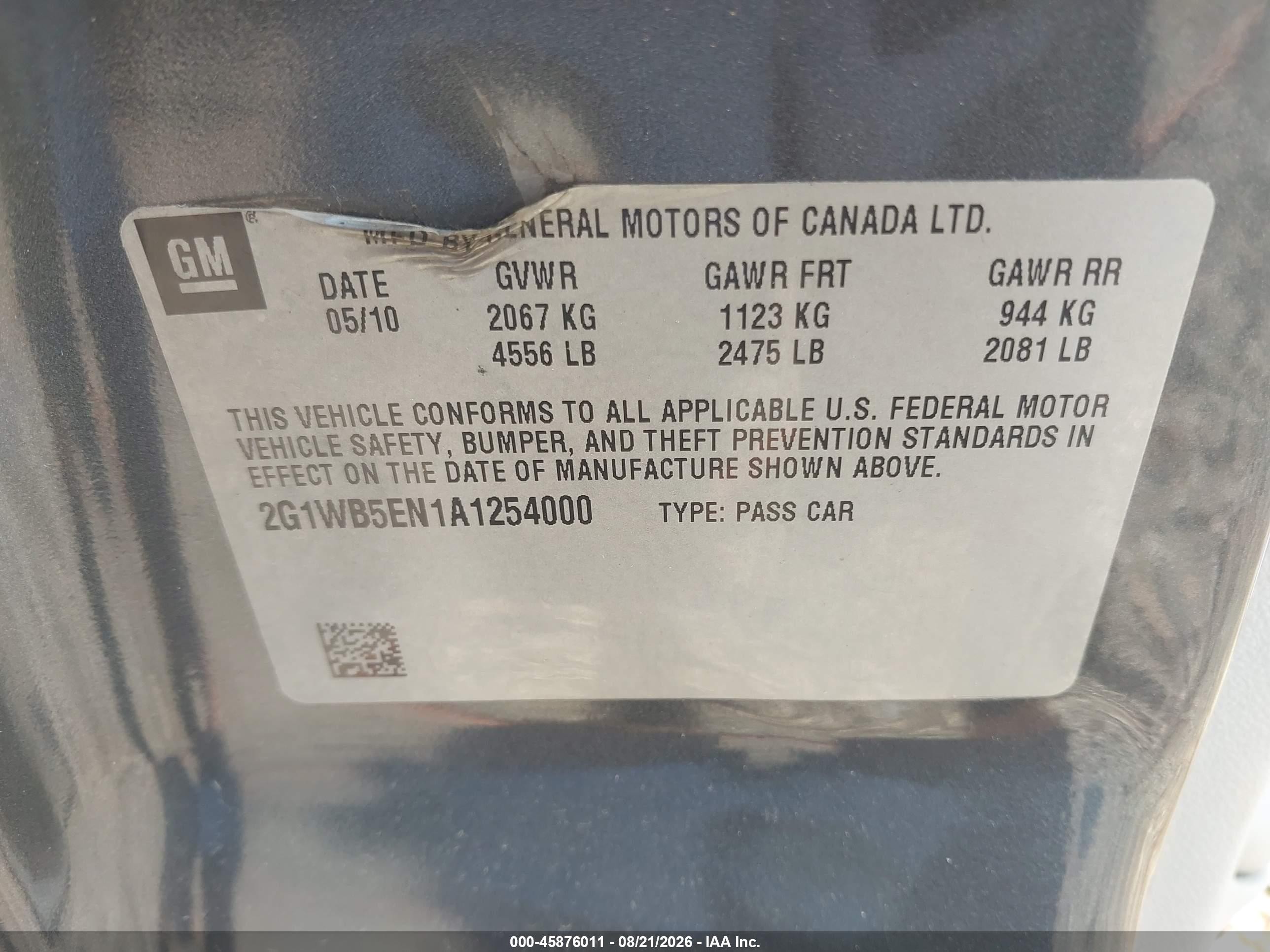 2010 Chevrolet Impala Lt Gray vin: 2G1WB5EN1A1254000