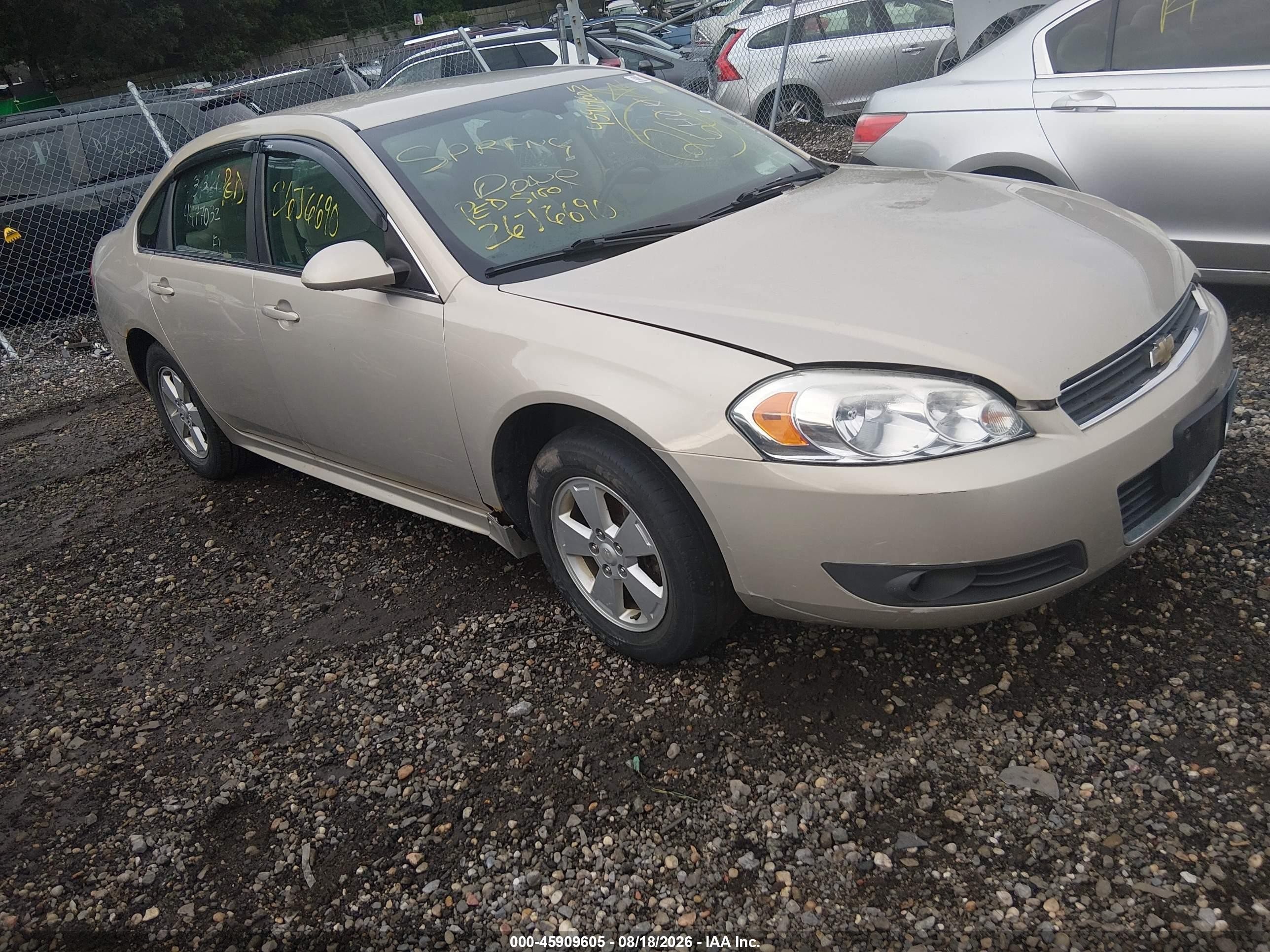 2010 Chevrolet Impala Lt Tan vin: 2G1WB5EN3A1138801