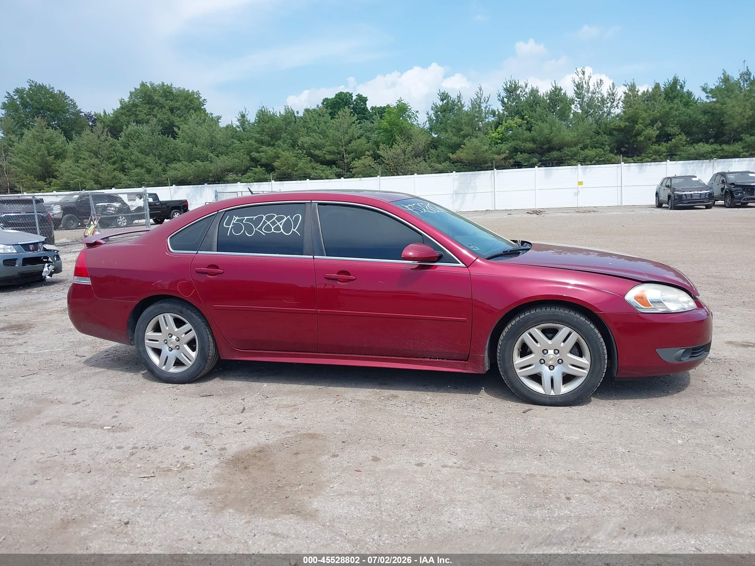 2010 Chevrolet Impala Lt Burgundy vin: 2G1WB5EN3A1230491