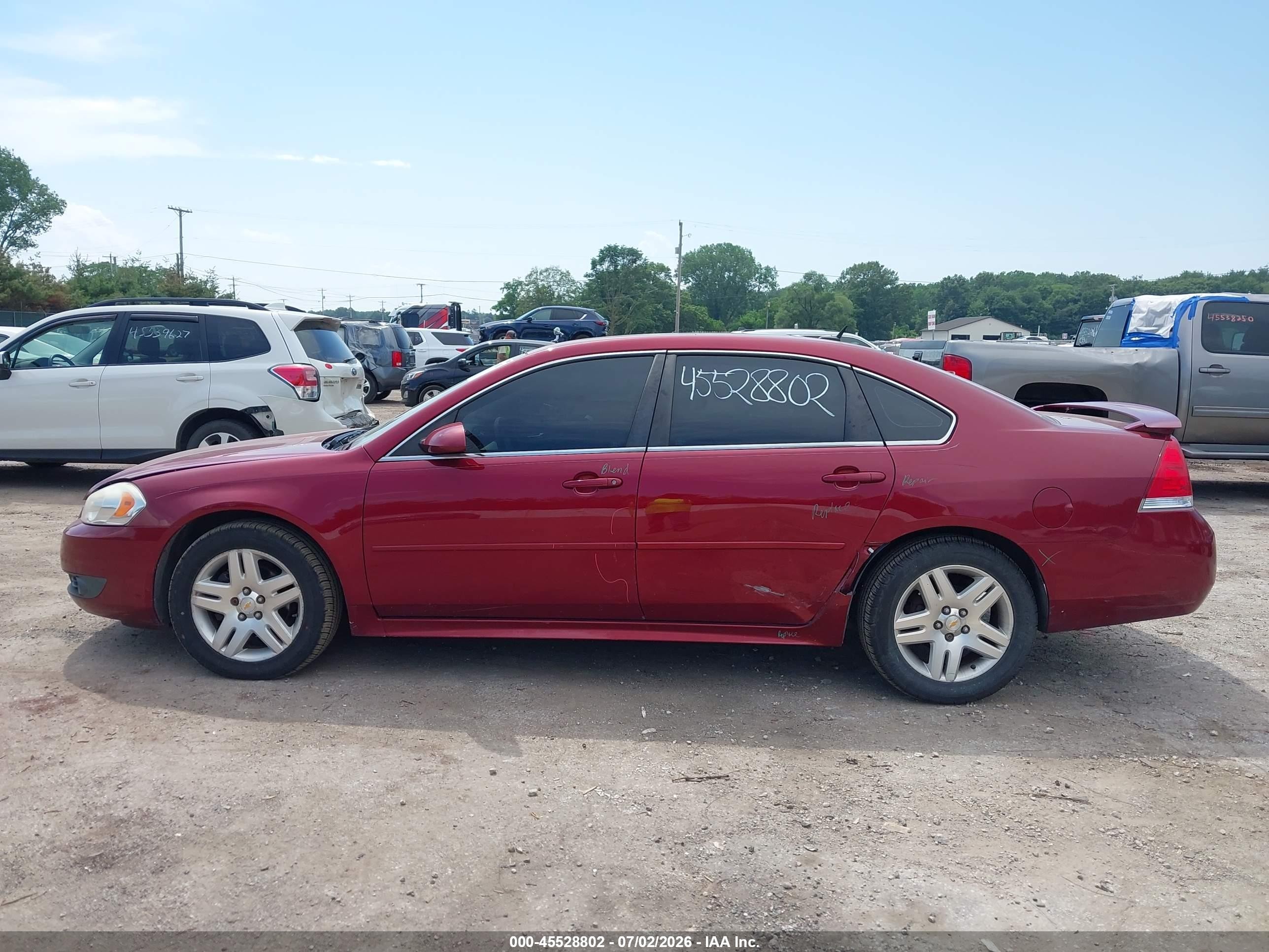 2010 Chevrolet Impala Lt Burgundy vin: 2G1WB5EN3A1230491