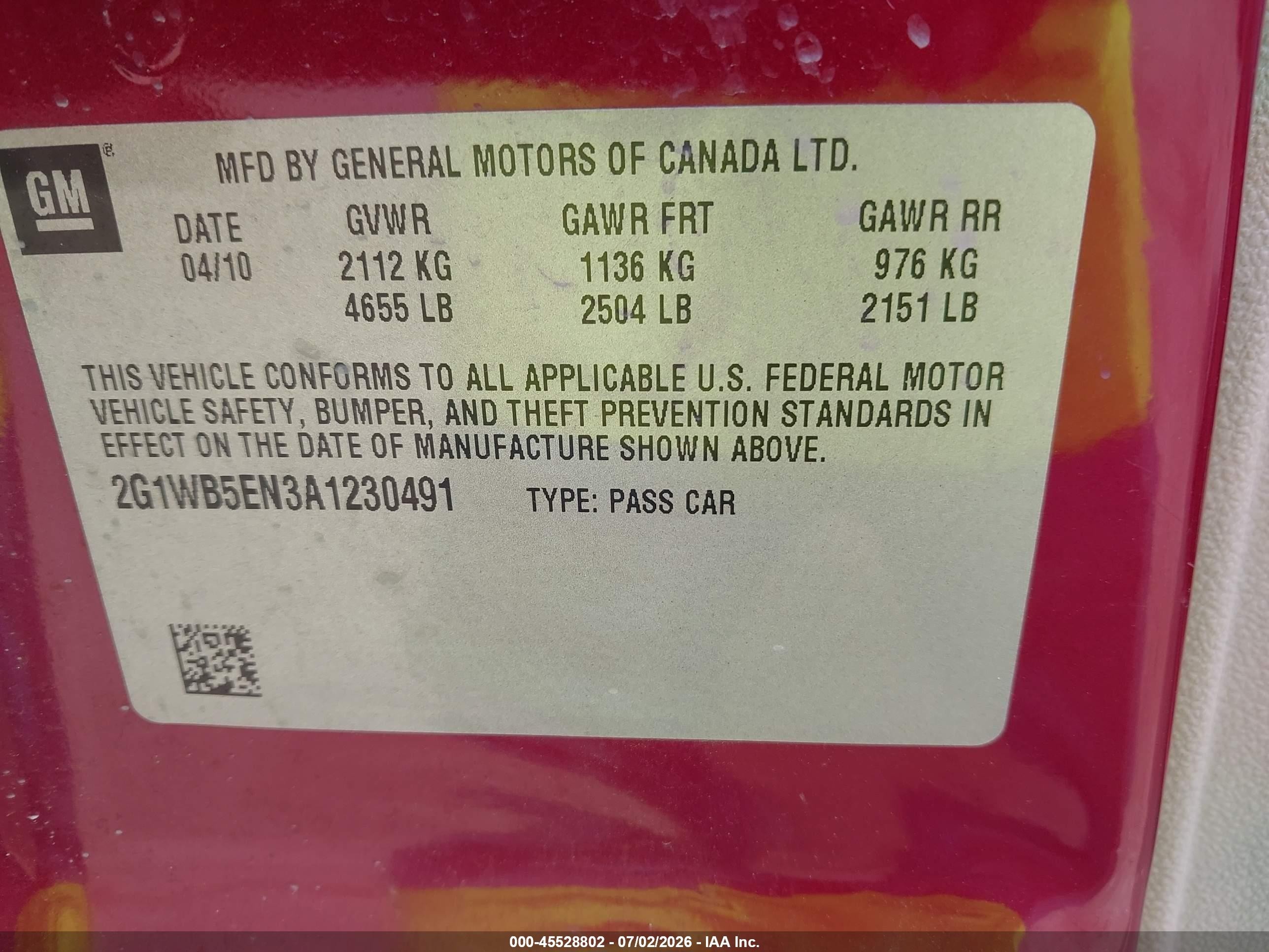 2010 Chevrolet Impala Lt Burgundy vin: 2G1WB5EN3A1230491