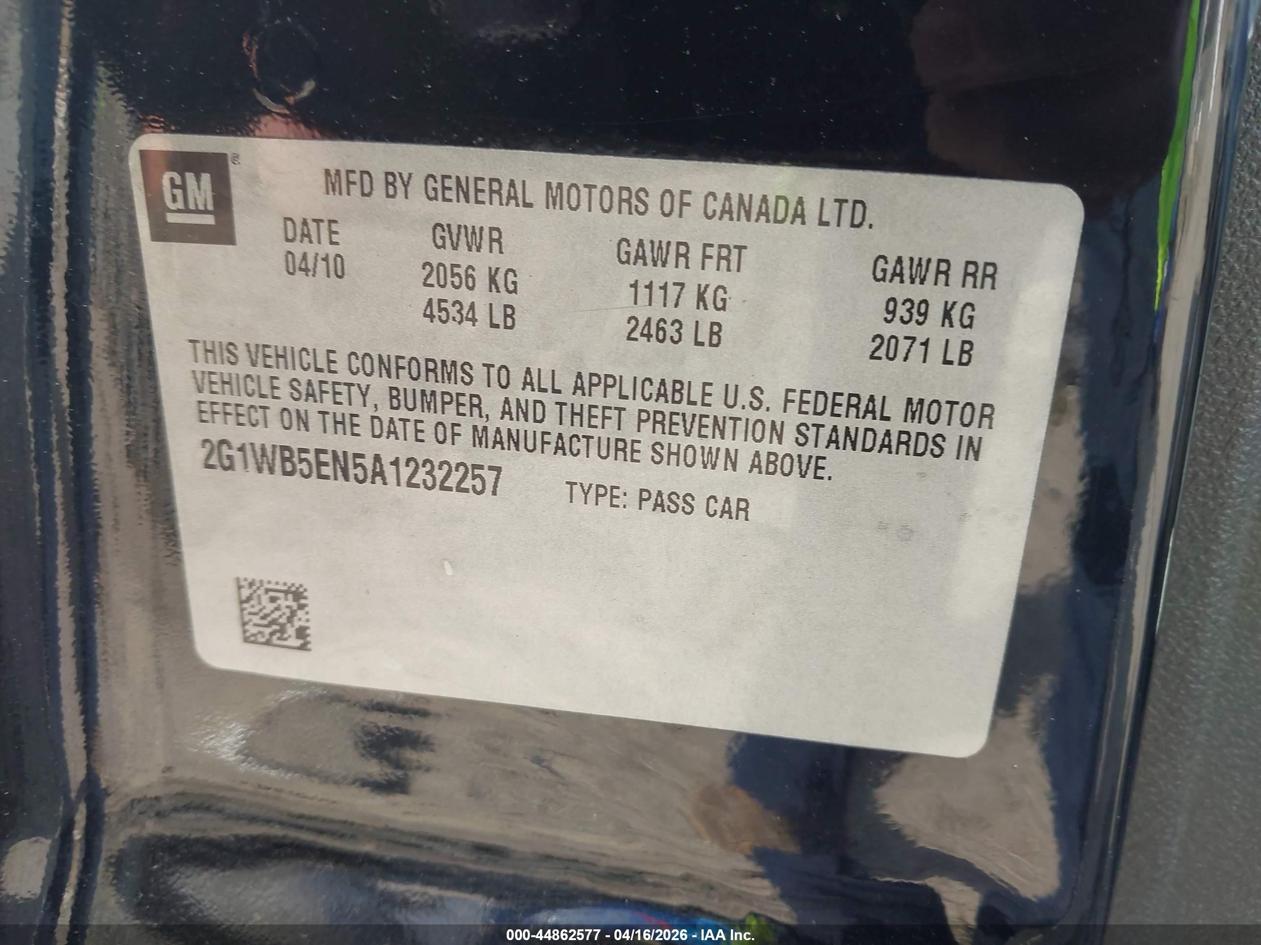 2010 Chevrolet Impala Lt Black vin: 2G1WB5EN5A1232257