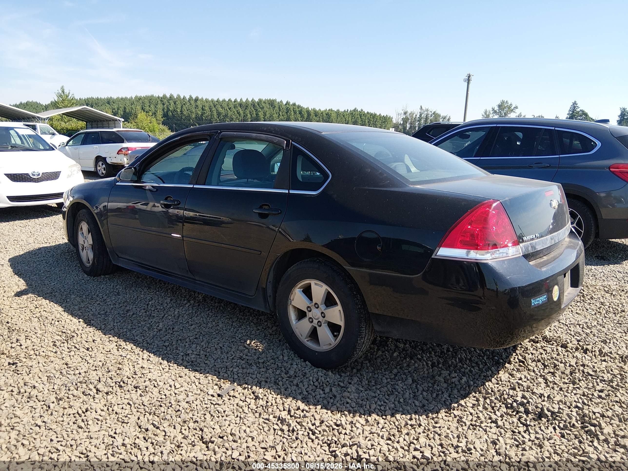 2010 Chevrolet Impala Lt Black vin: 2G1WB5EN9A1240538