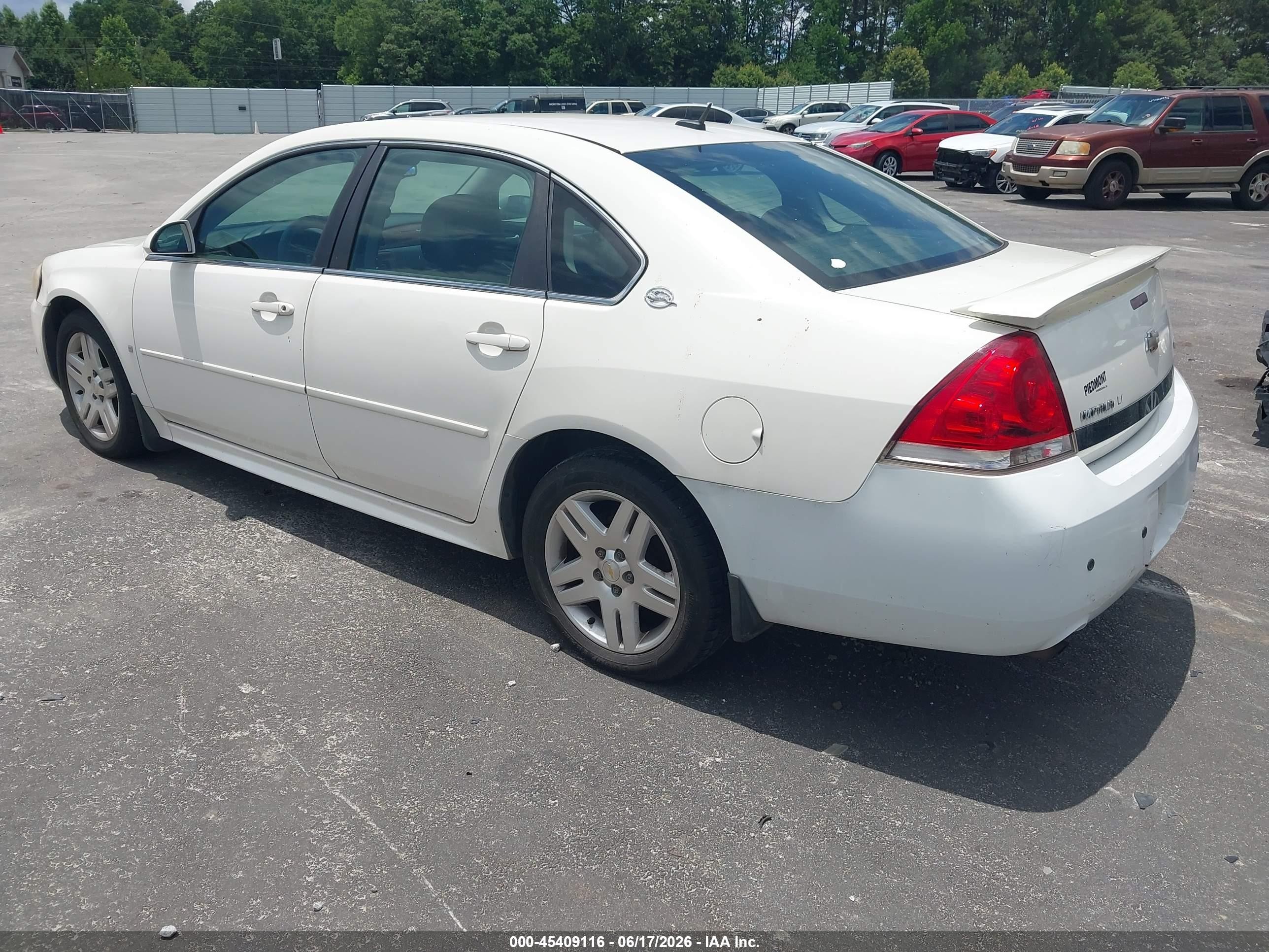 2009 Chevrolet Impala Lt White vin: 2G1WC57M591114478
