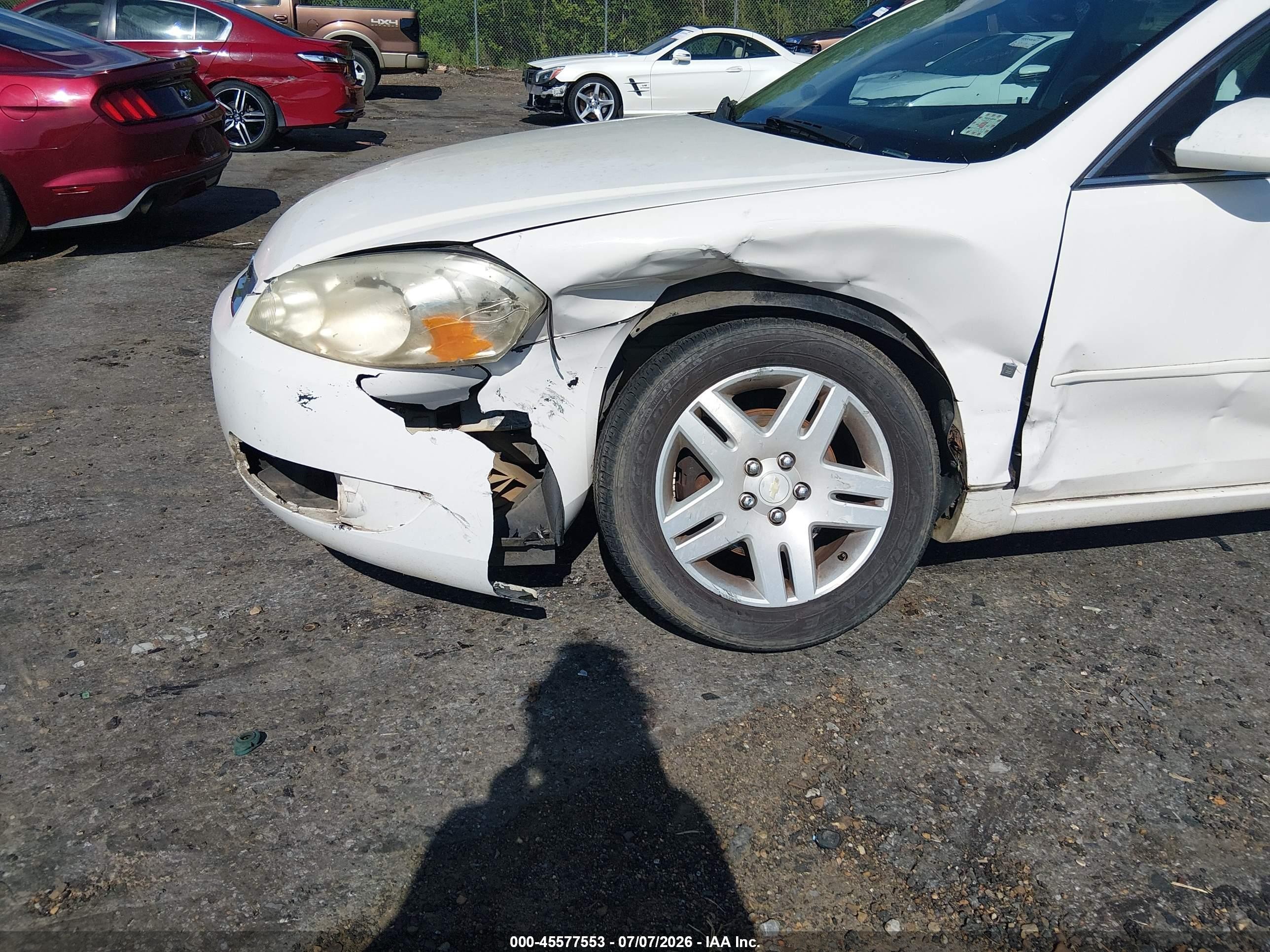 2006 Chevrolet Impala Lt White vin: 2G1WC581069128712