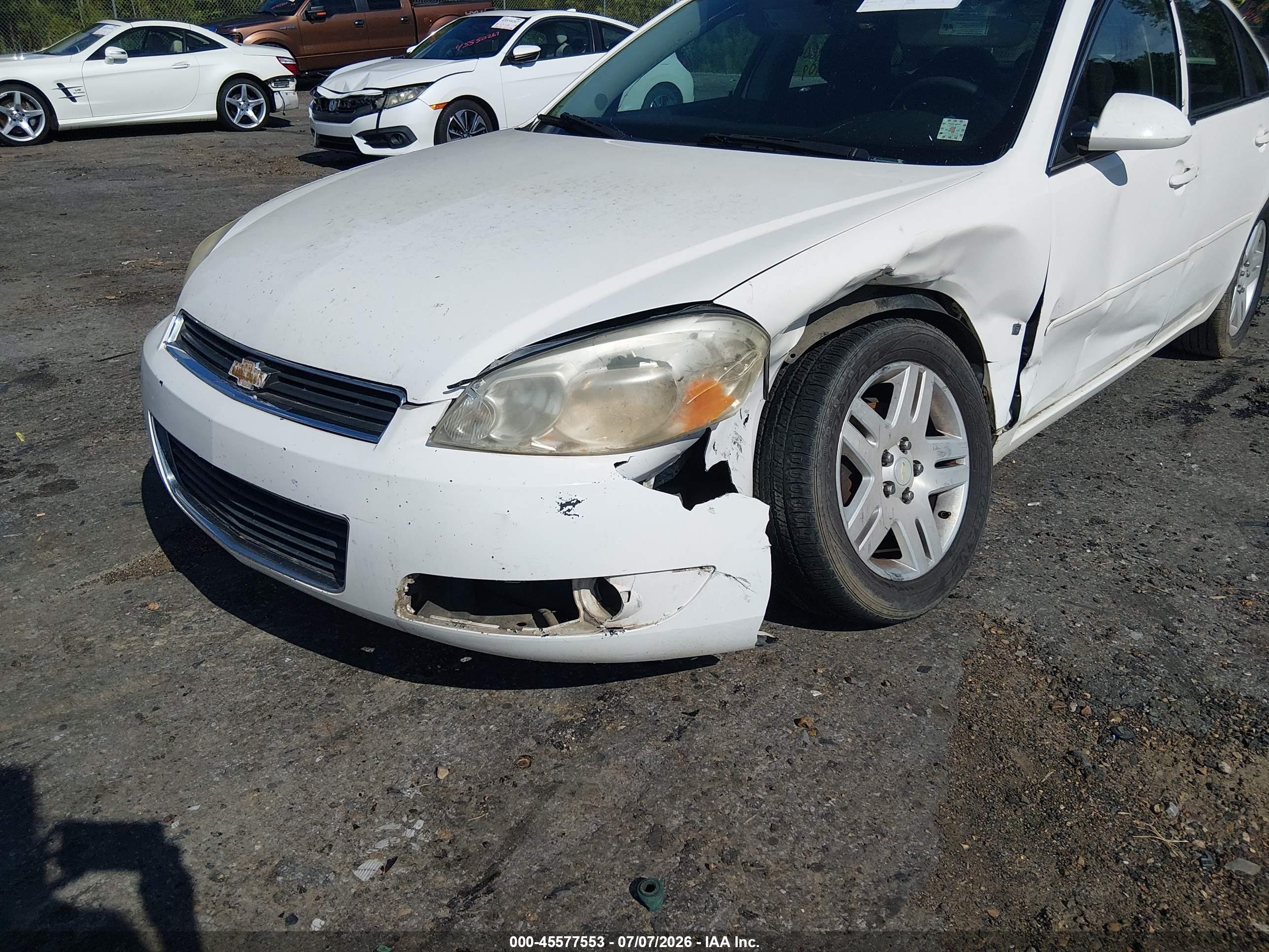 2006 Chevrolet Impala Lt White vin: 2G1WC581069128712