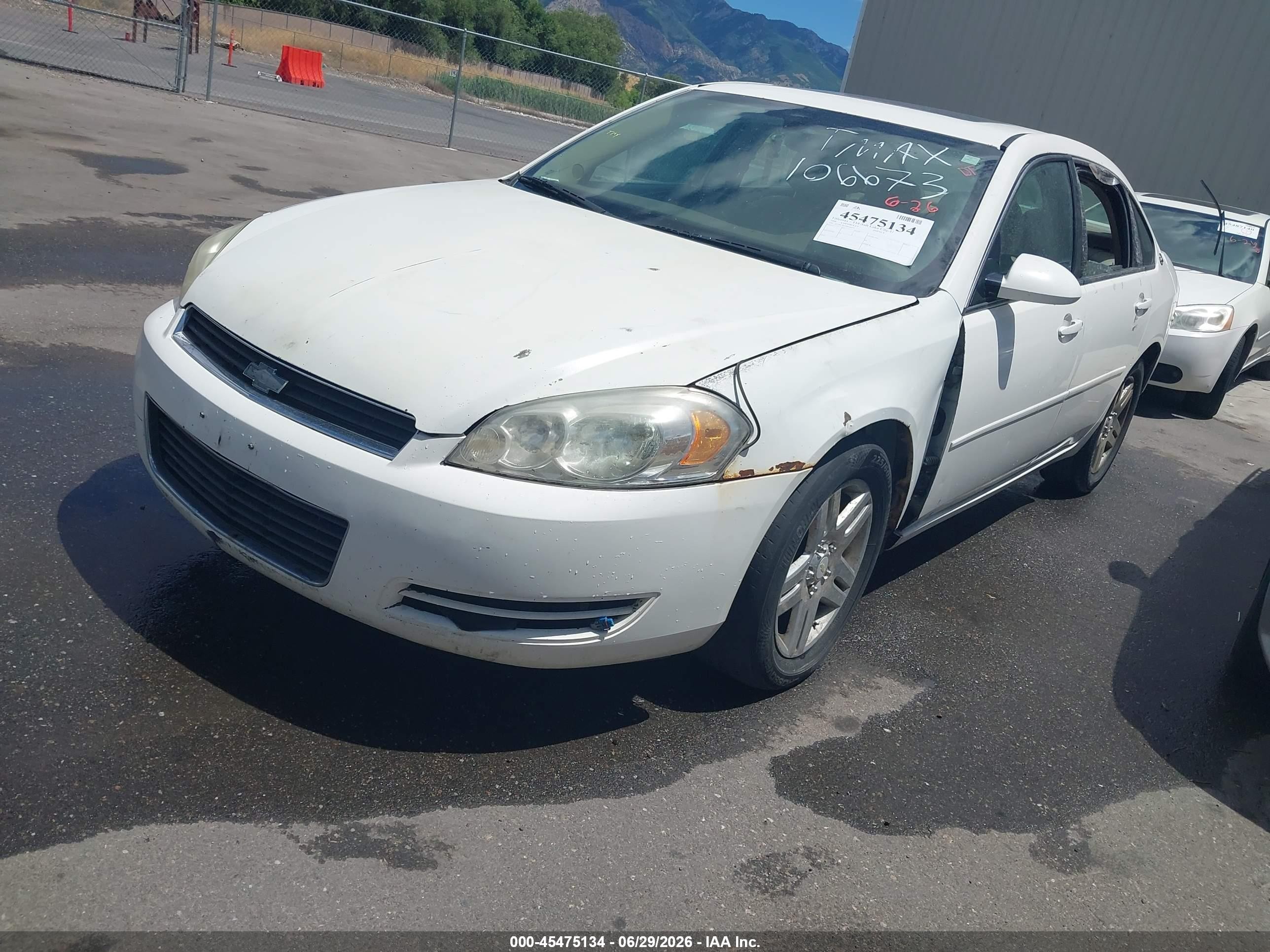 2006 Chevrolet Impala Lt White vin: 2G1WC581569106673