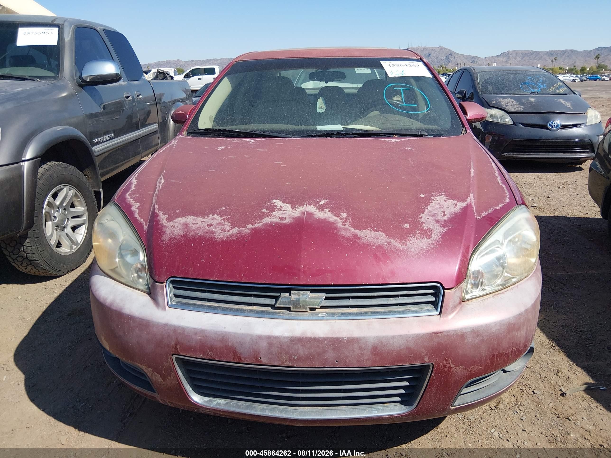 2006 Chevrolet Impala Lt Burgundy vin: 2G1WC581969270279