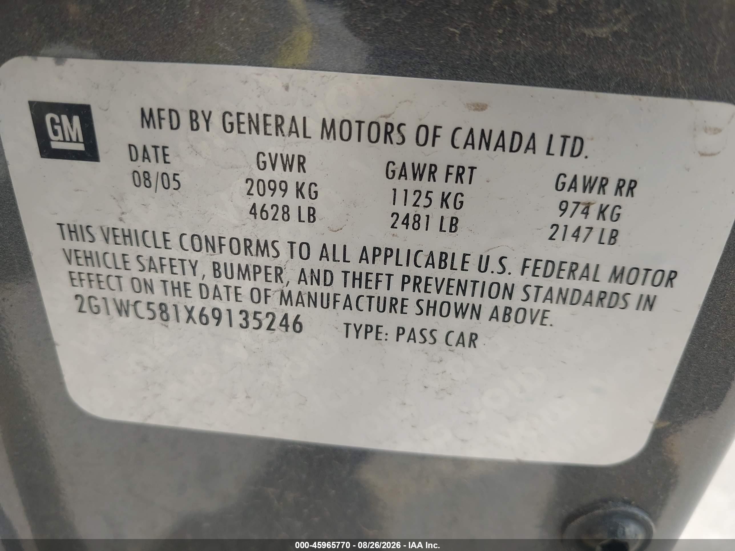 2006 Chevrolet Impala Lt Gray vin: 2G1WC581X69135246