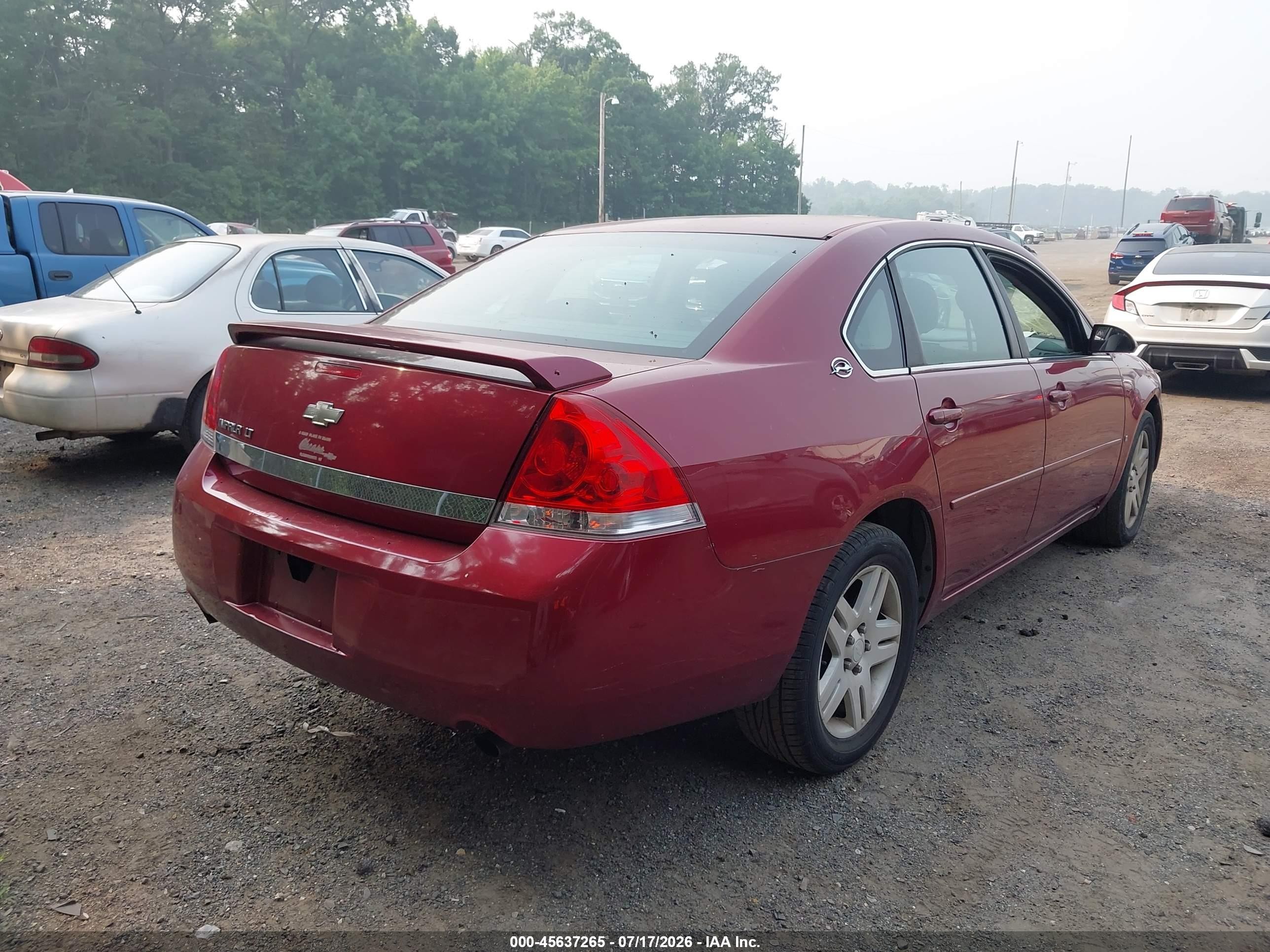 2006 Chevrolet Impala Lt Red vin: 2G1WC581X69275197