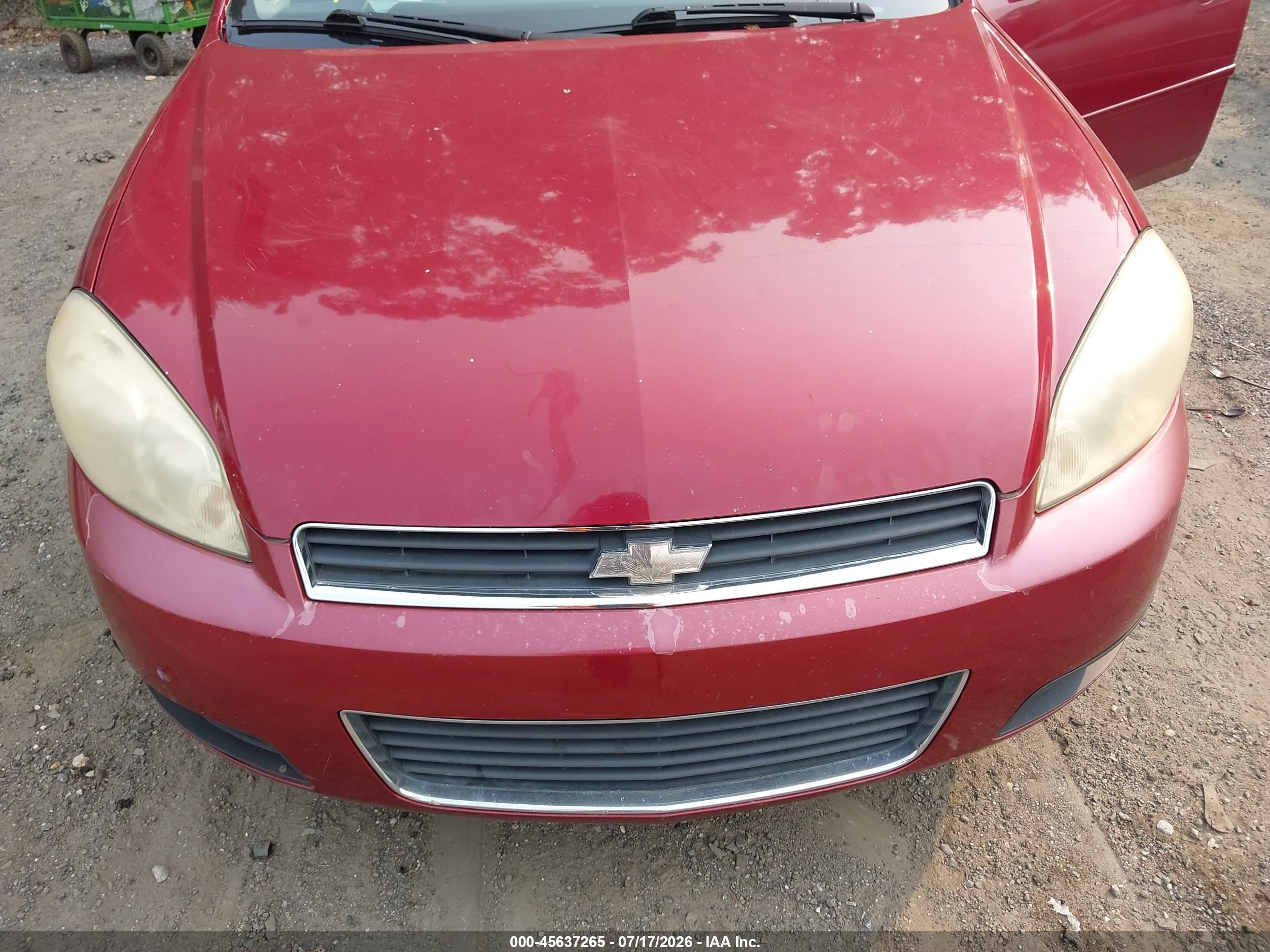 2006 Chevrolet Impala Lt Red vin: 2G1WC581X69275197