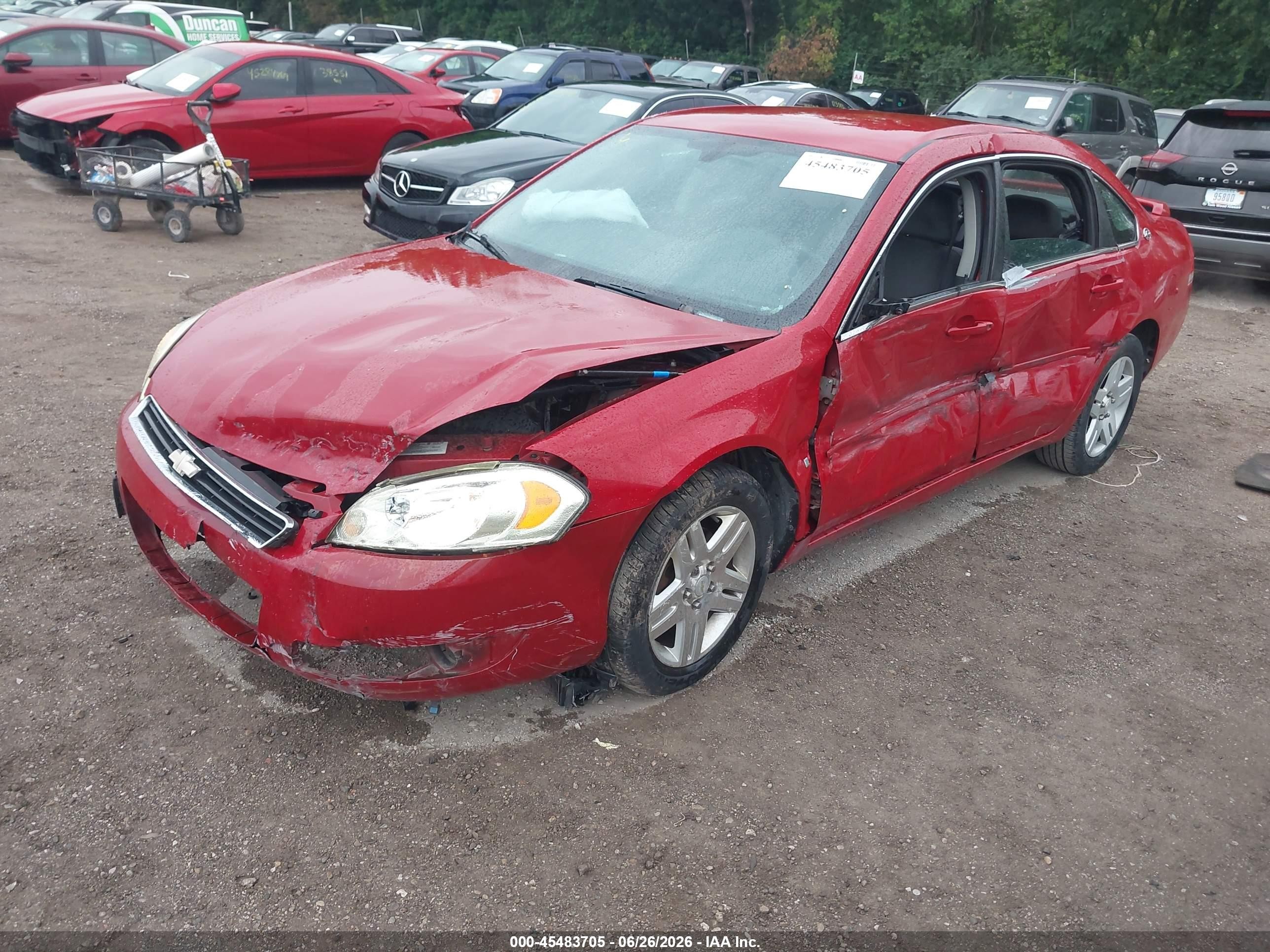 2008 Chevrolet Impala Lt Red vin: 2G1WC583189269227