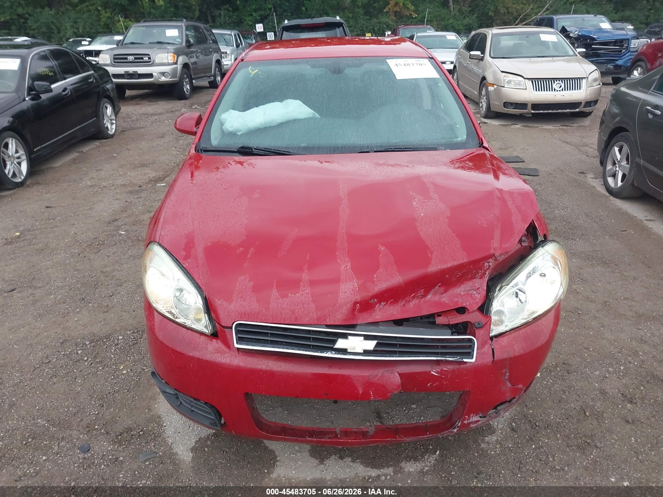 2008 Chevrolet Impala Lt Red vin: 2G1WC583189269227