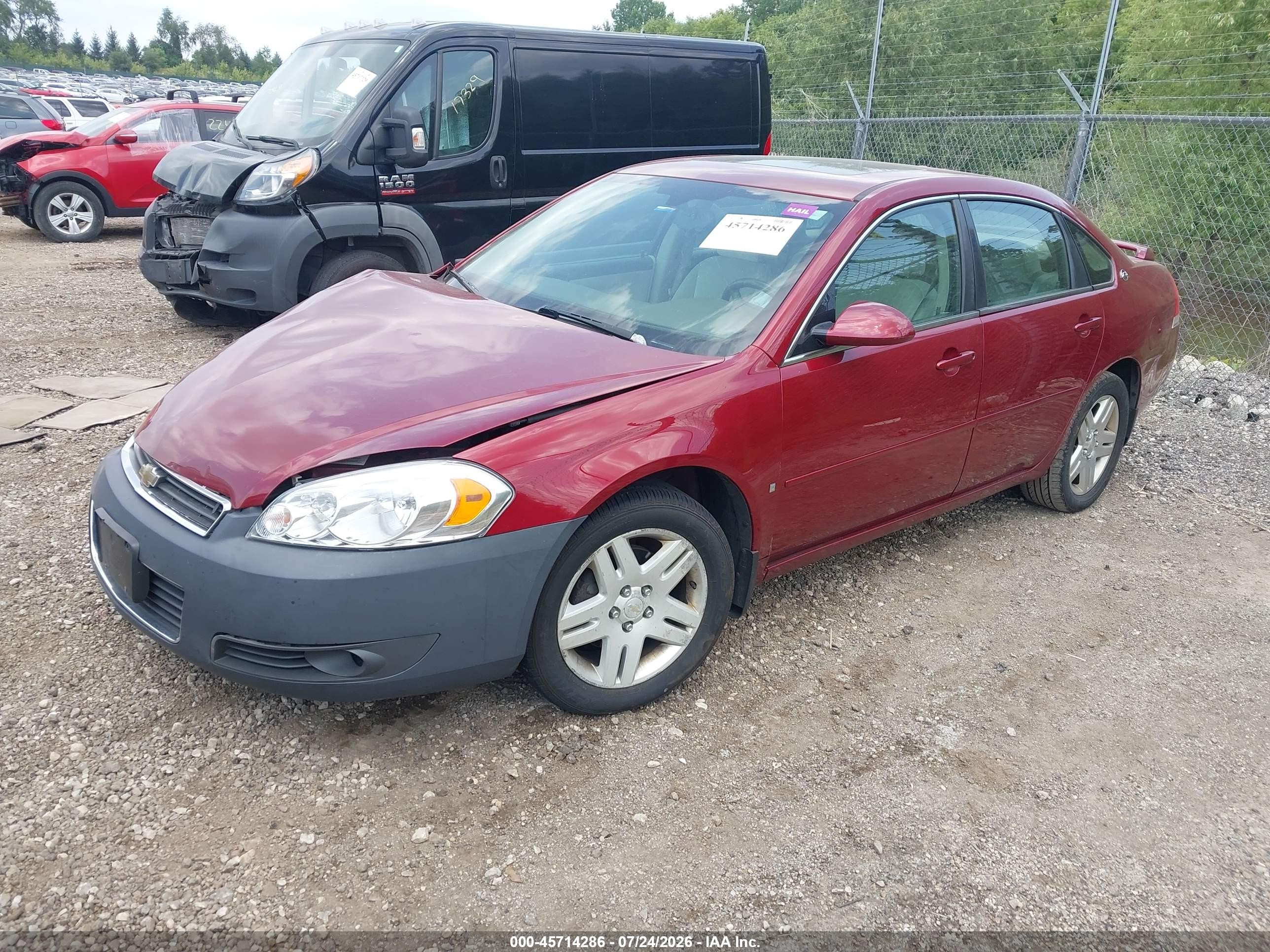2008 Chevrolet Impala Lt Red vin: 2G1WC583289192139