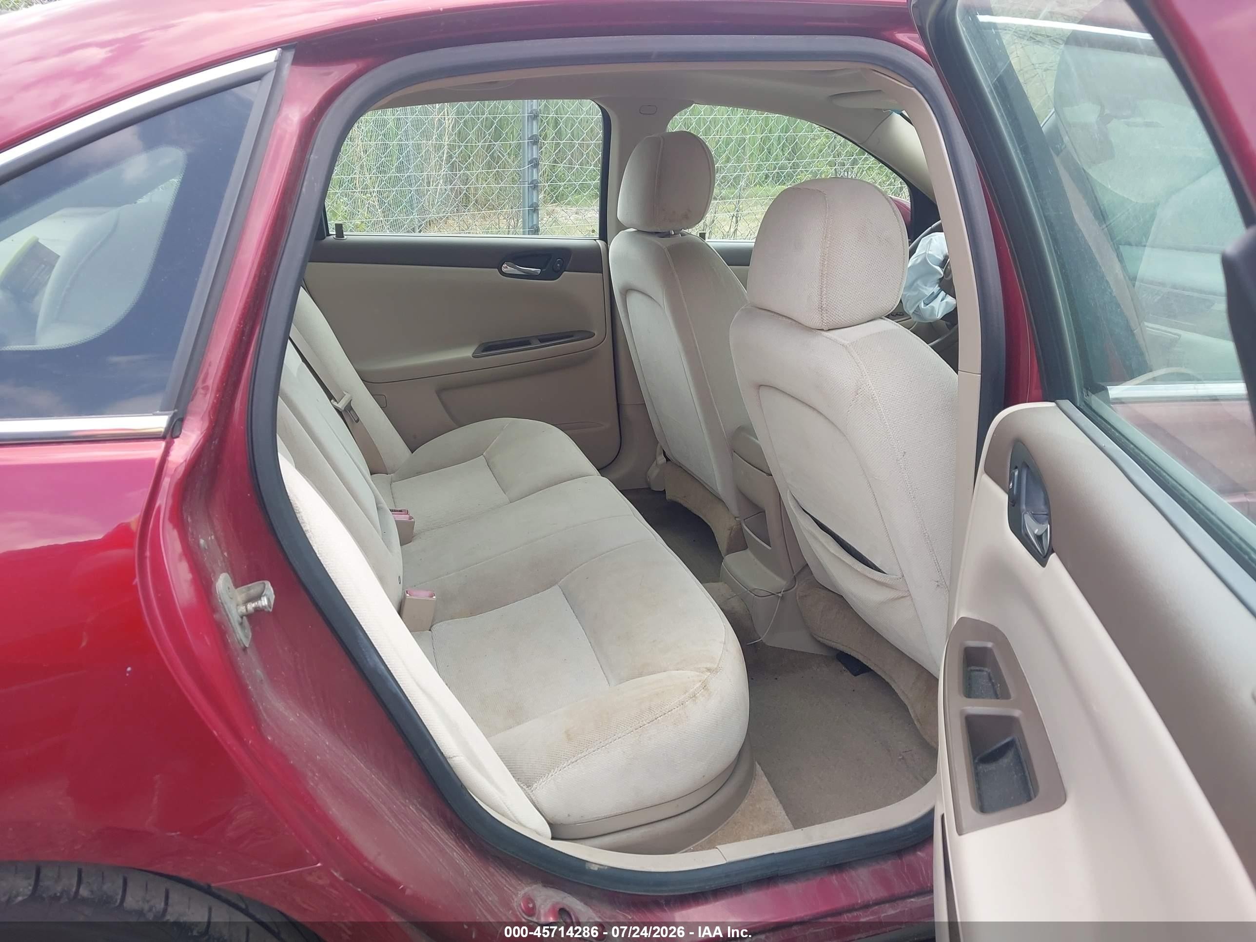 2008 Chevrolet Impala Lt Red vin: 2G1WC583289192139