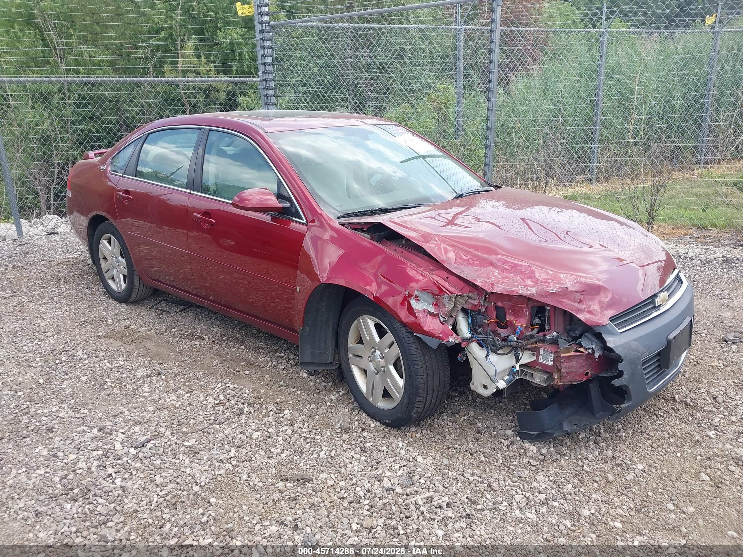 2008 Chevrolet Impala Lt Red vin: 2G1WC583289192139