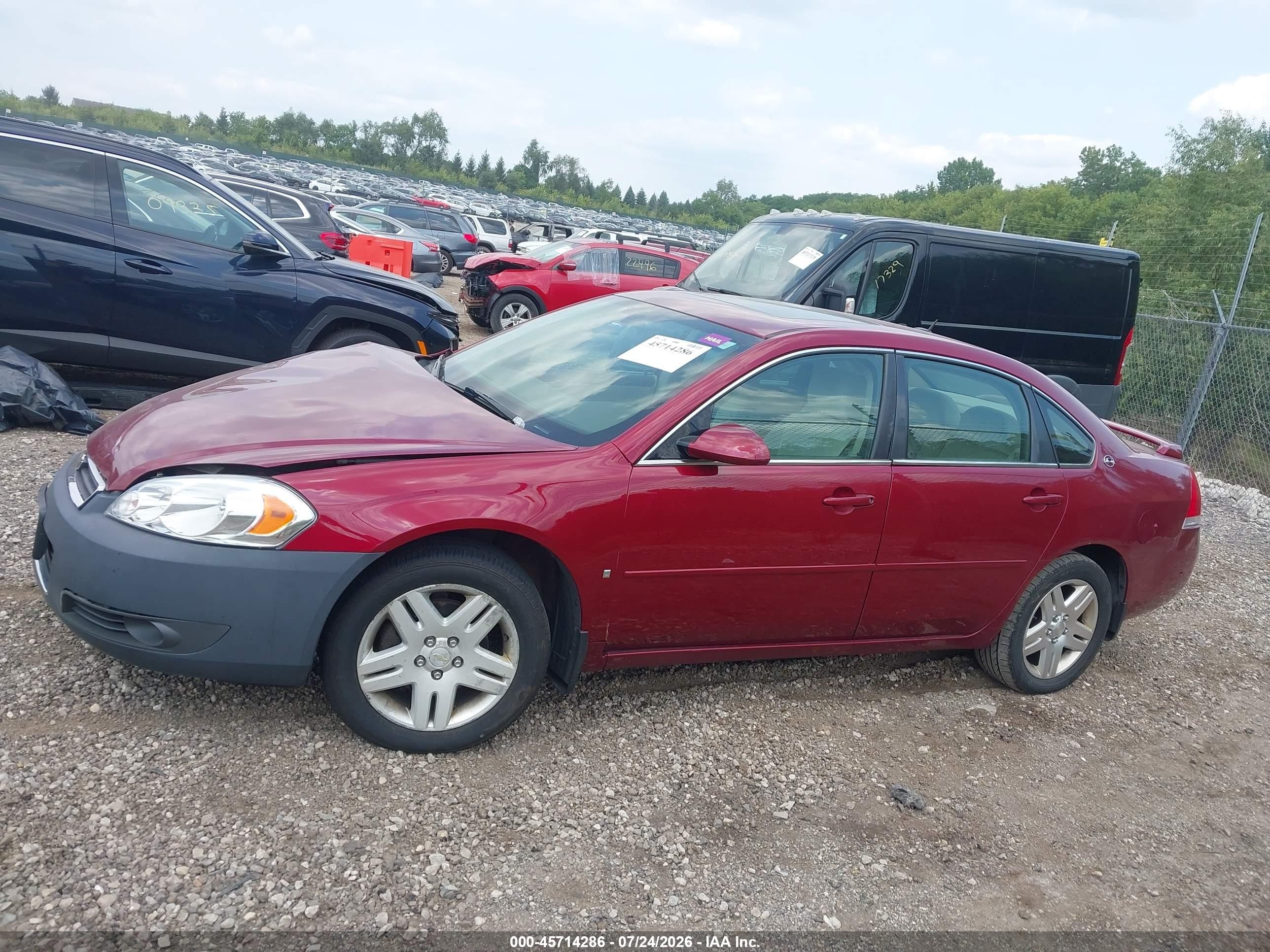 2008 Chevrolet Impala Lt Red vin: 2G1WC583289192139