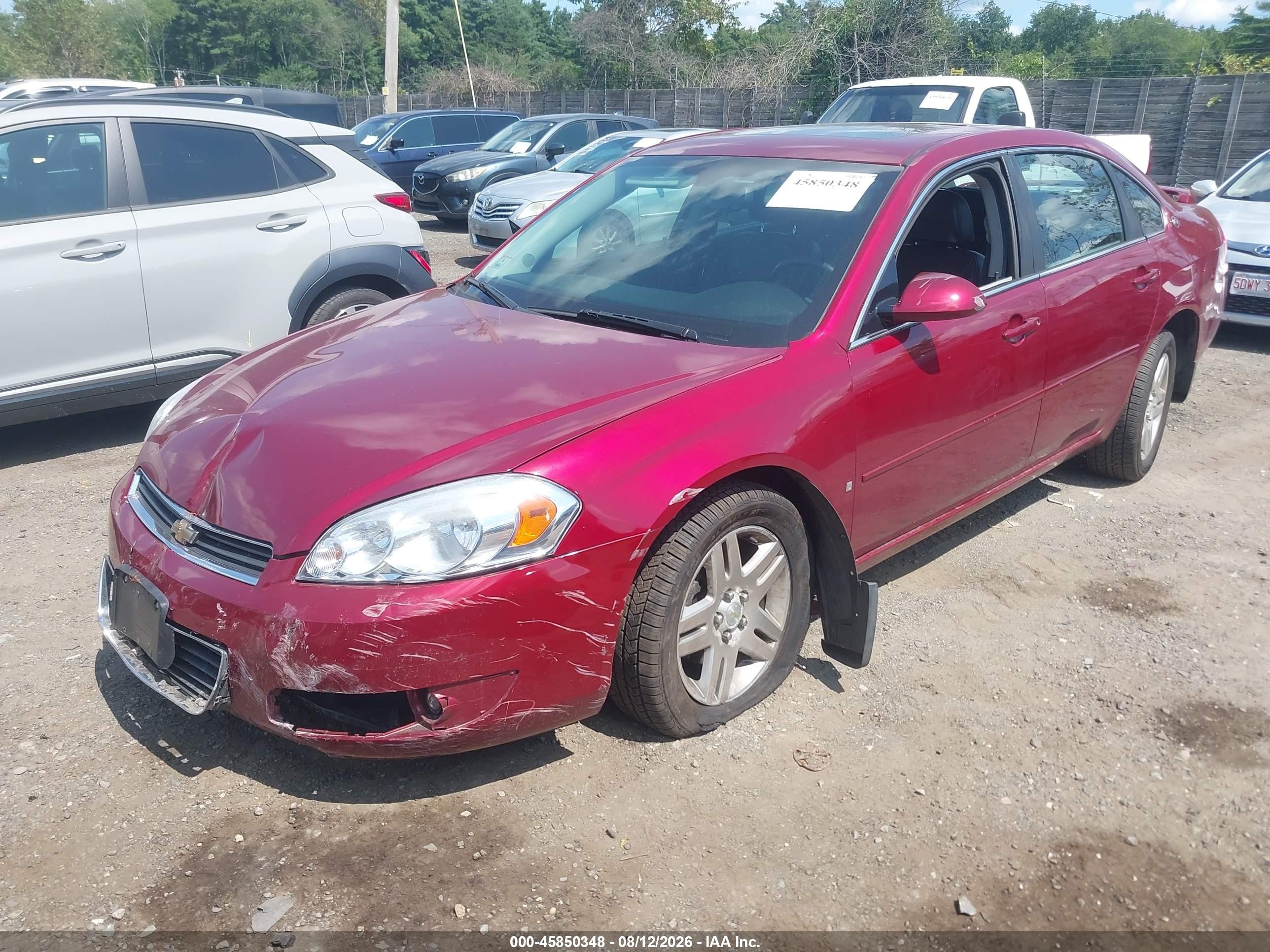 2008 Chevrolet Impala Lt Red vin: 2G1WC583789245207