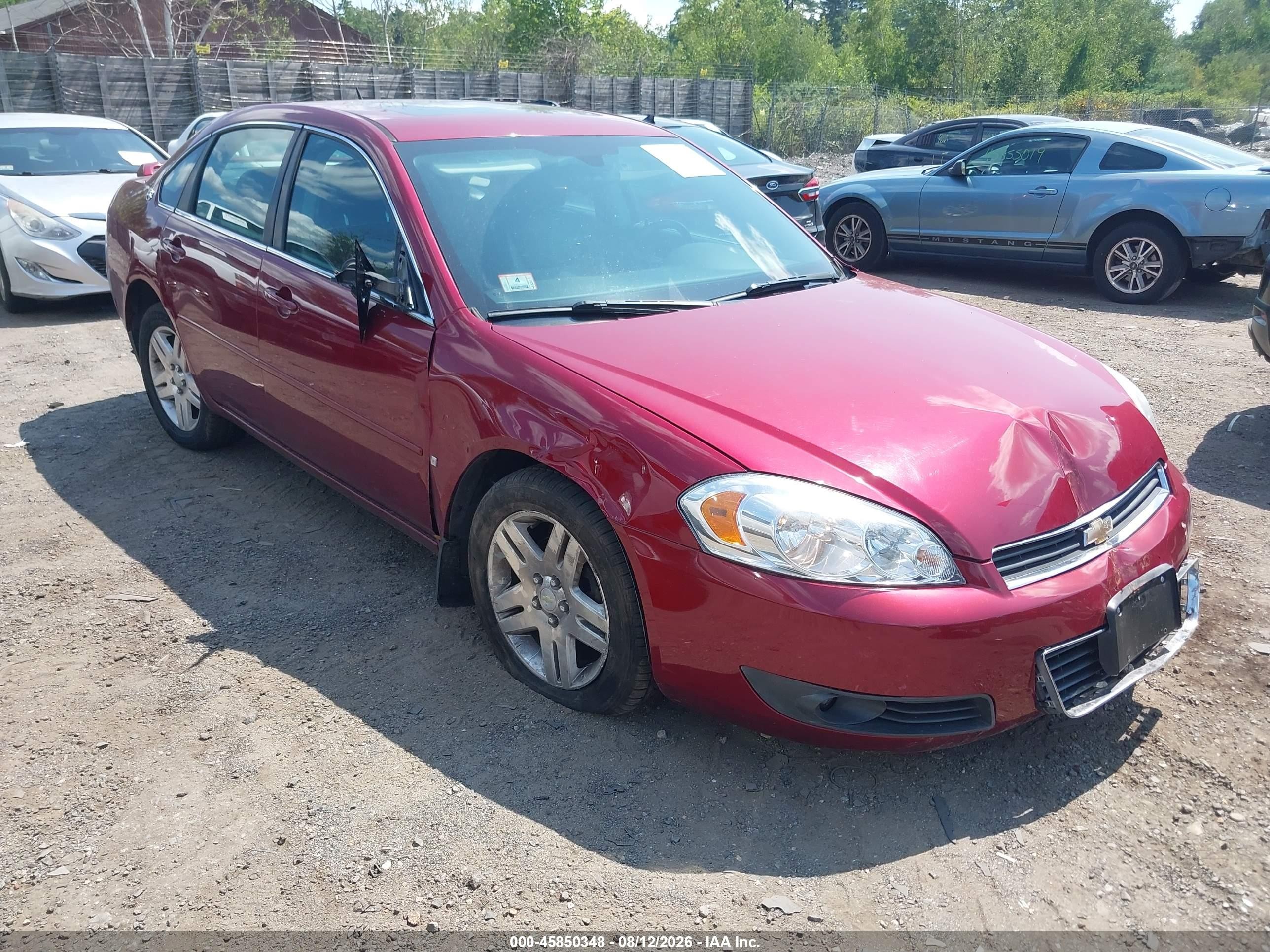 2008 Chevrolet Impala Lt Red vin: 2G1WC583789245207