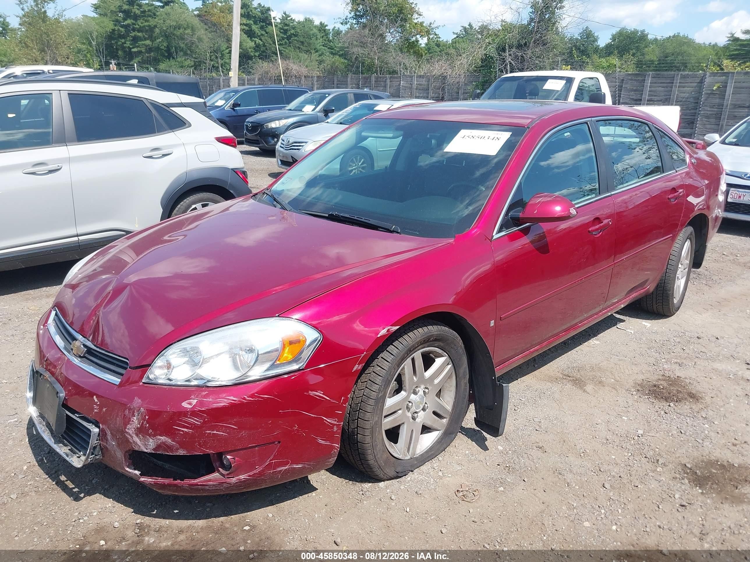 2008 Chevrolet Impala Lt Red vin: 2G1WC583789245207