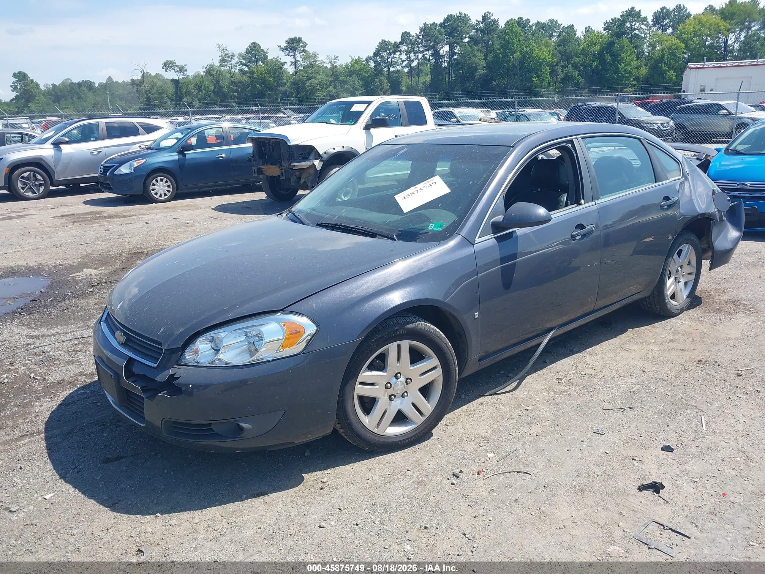 2008 Chevrolet Impala Lt Gray vin: 2G1WC583981314123