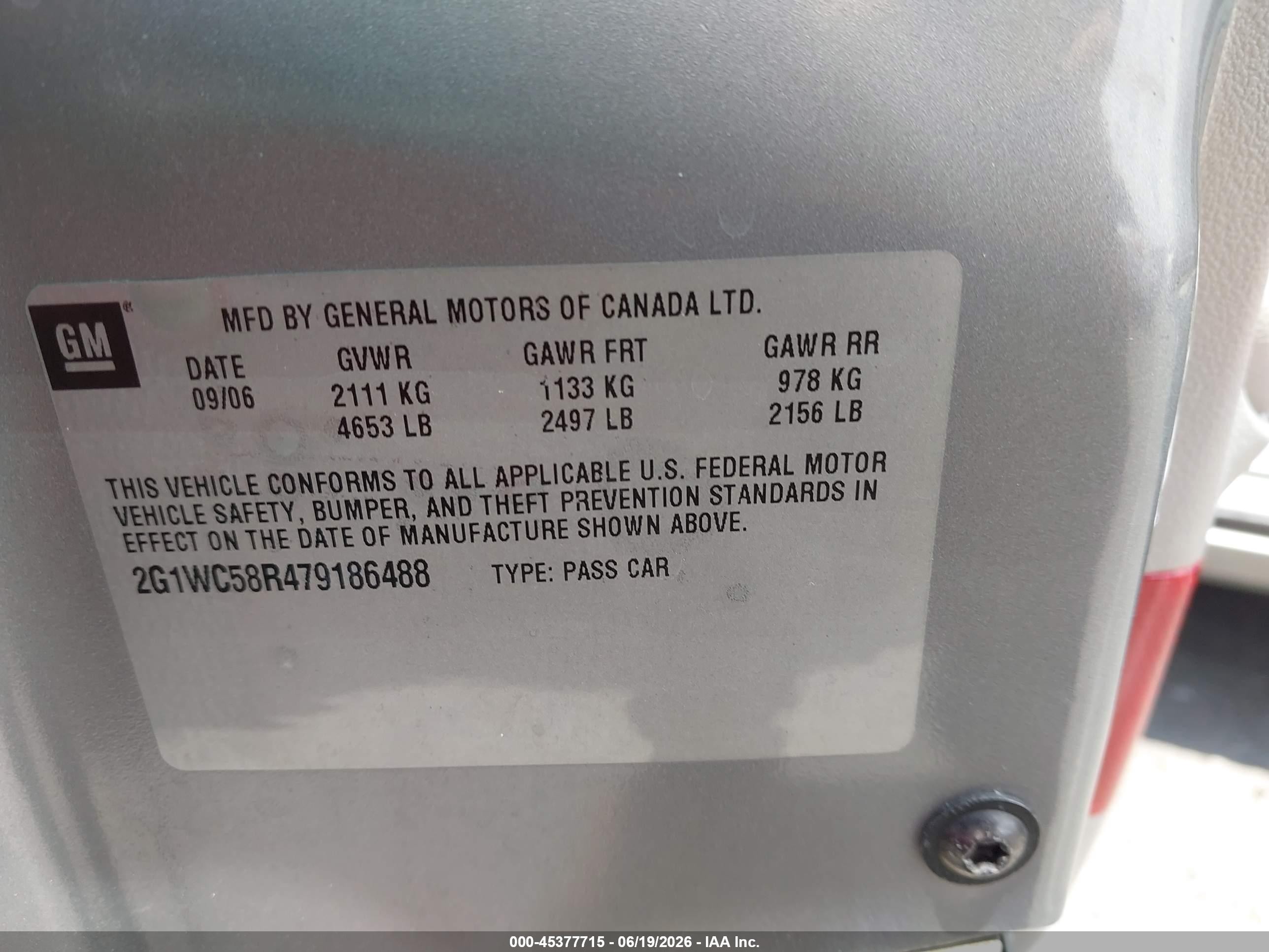 2007 Chevrolet Impala 3.9l Lt Silver vin: 2G1WC58R479186488